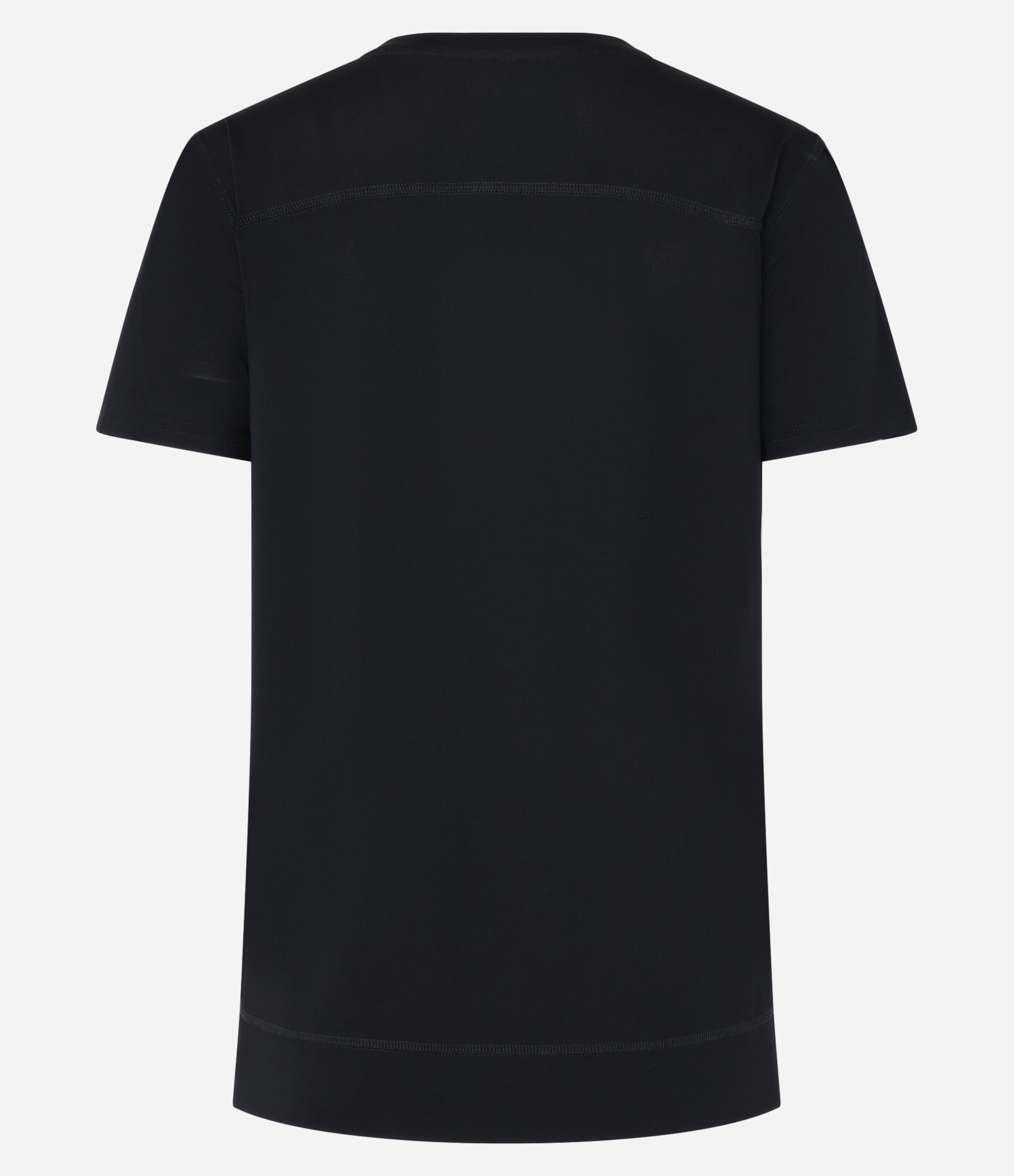 Camiseta Esportiva em Microfibra Furadinha com Barra Mullet Preto 7