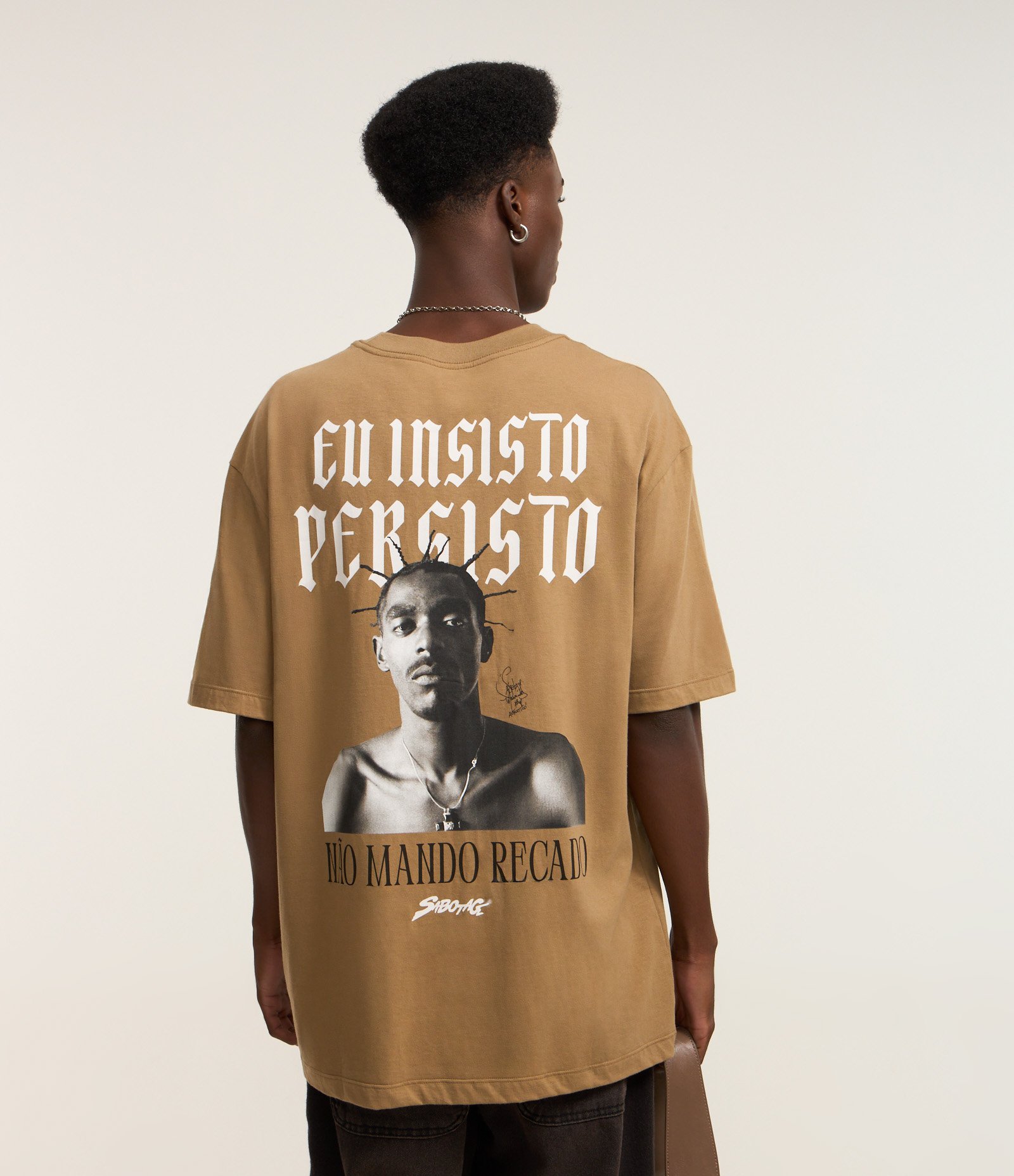 Camiseta Relaxed Sabotage em Algodão Marrom 3