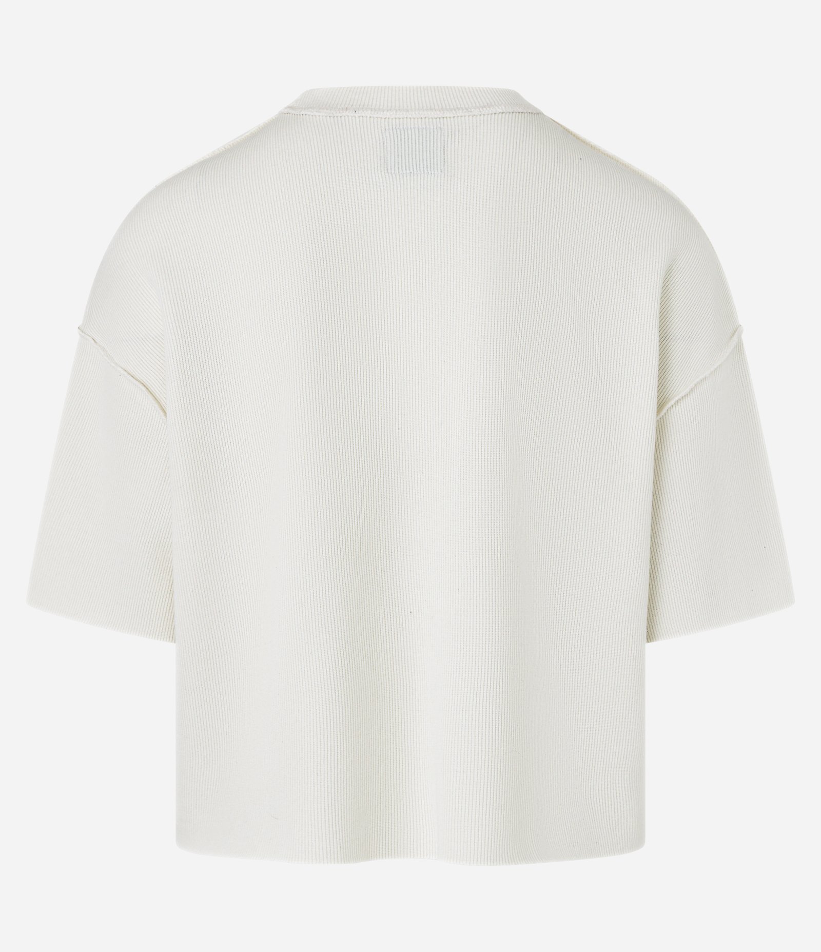 Camiseta Oversized em Algodão com Cava Deslocada Canelada Branco 8