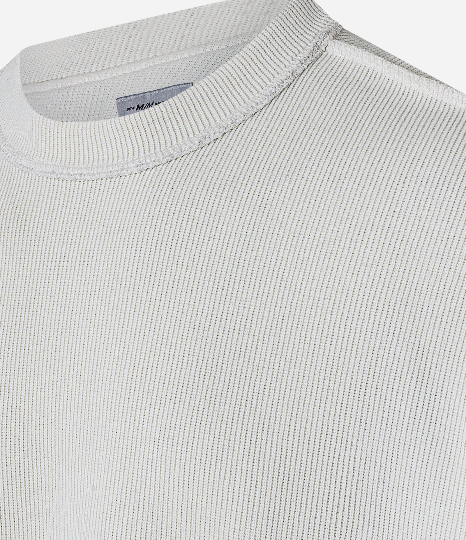 Camiseta Oversized em Algodão com Cava Deslocada Canelada Branco 9