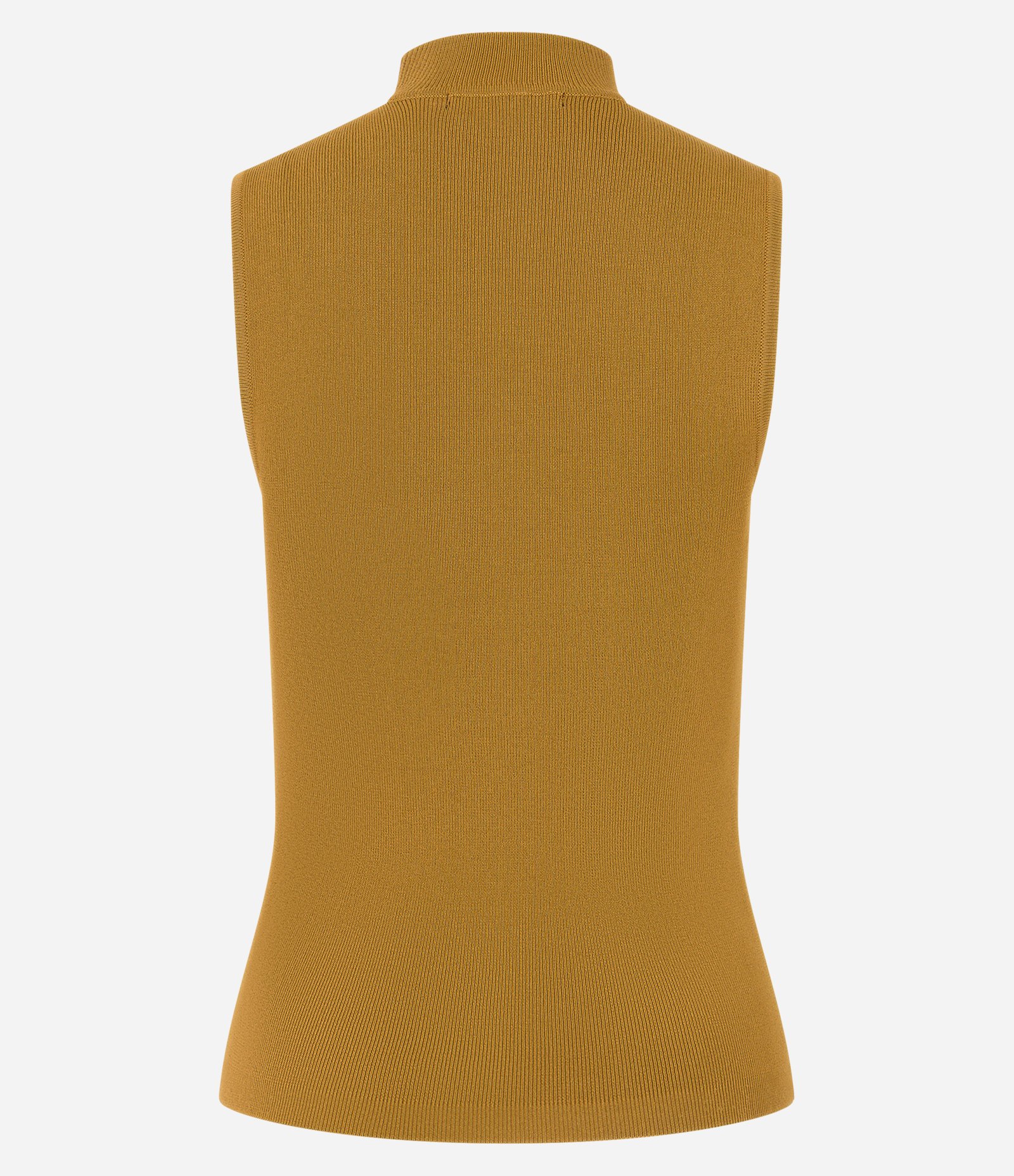 Blusa em Tricô com Golinha e Textura Canelada Mostarda 3