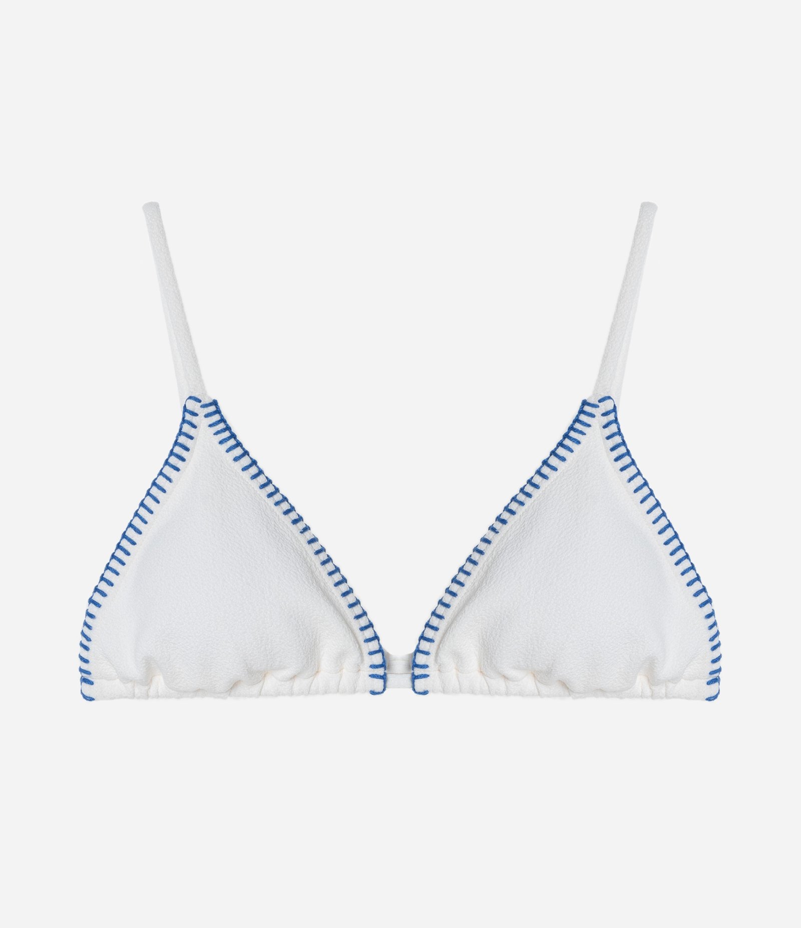 Biquíni Top Cortininha em Microfibra Texturizado com Pesponto Contrastante Branco 6