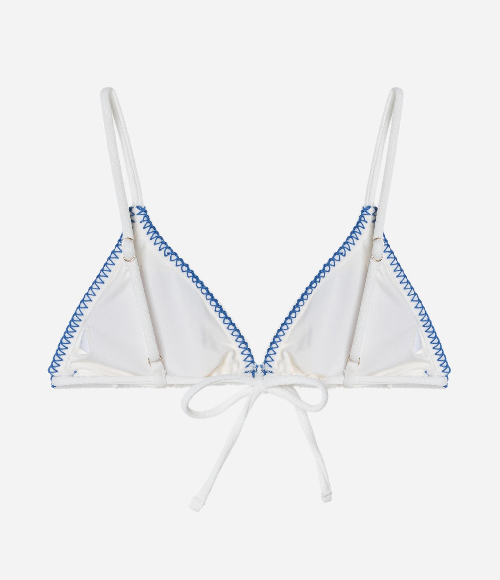 Biquíni Top Cortininha em Microfibra Texturizado com Pesponto Contrastante Branco 7