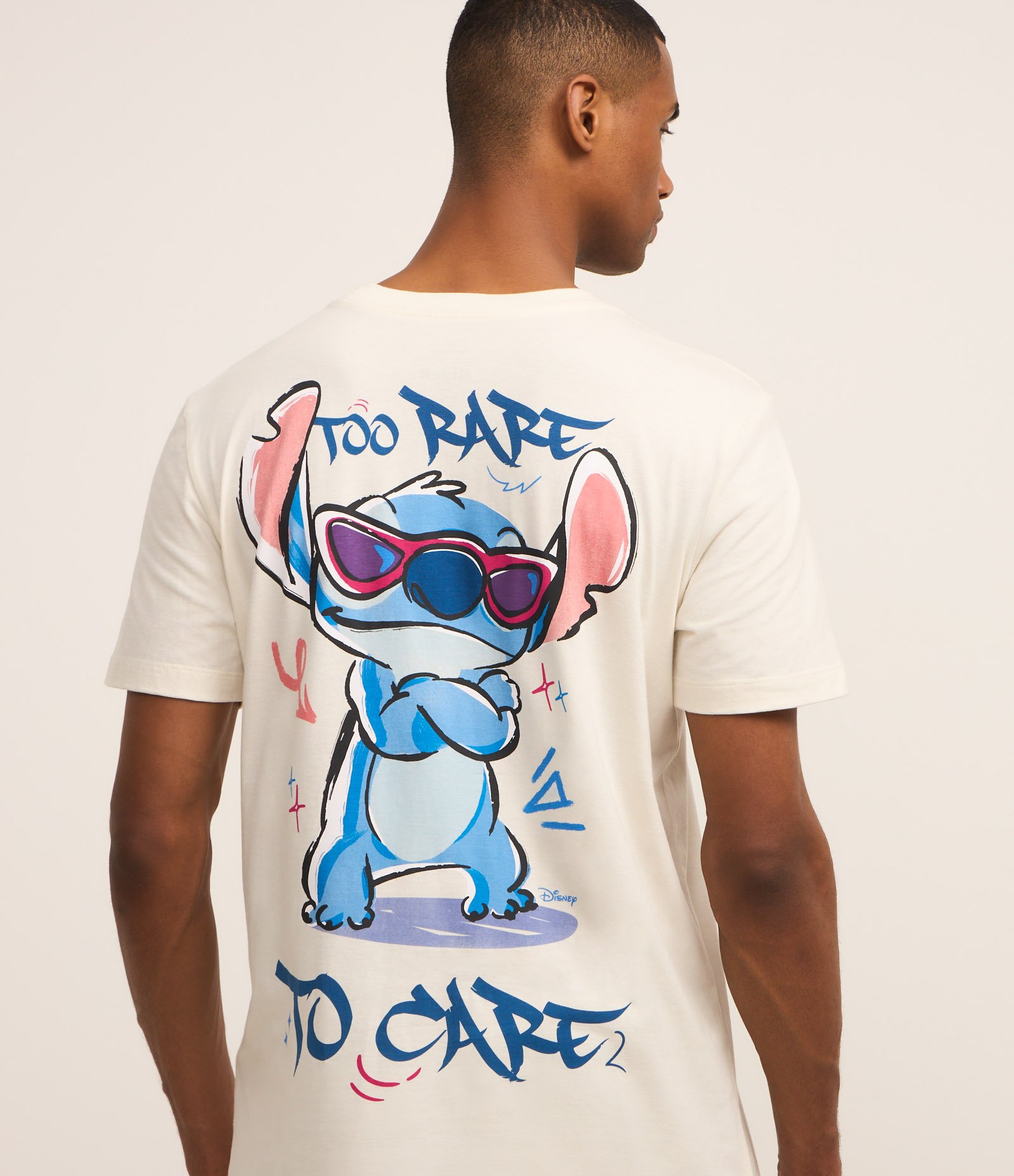 Camiseta Comfort em Algodão com Estampa do Stitch Bege 3