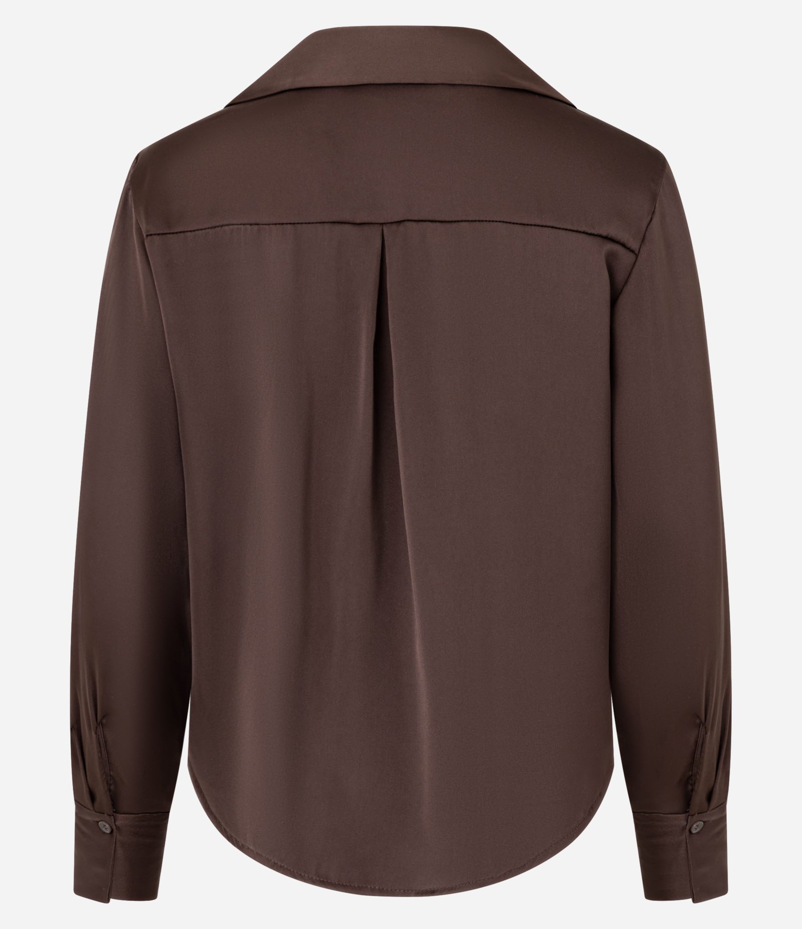Camisa em Cetim com Recortes e Caimento Leve Marrom 6