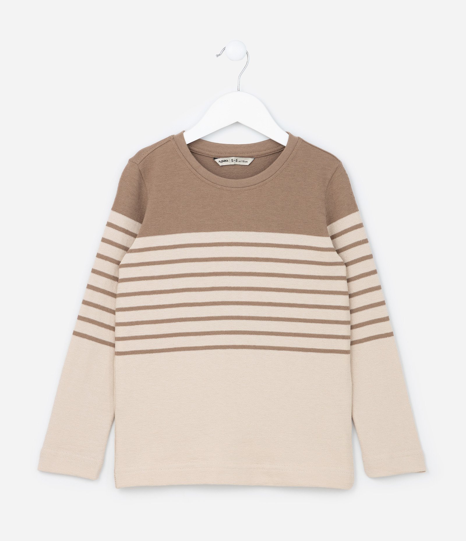 Camiseta Infantil Listradas com Bloco de Cores - Tam 5 a 14 anos Marrom 1