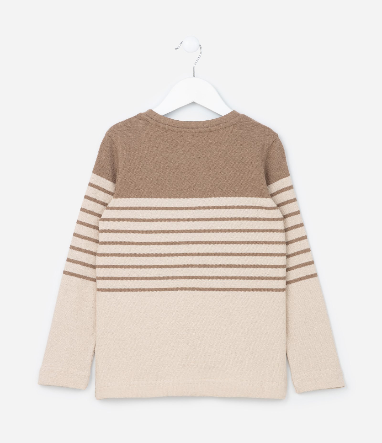Camiseta Infantil Listradas com Bloco de Cores - Tam 5 a 14 anos Marrom 2