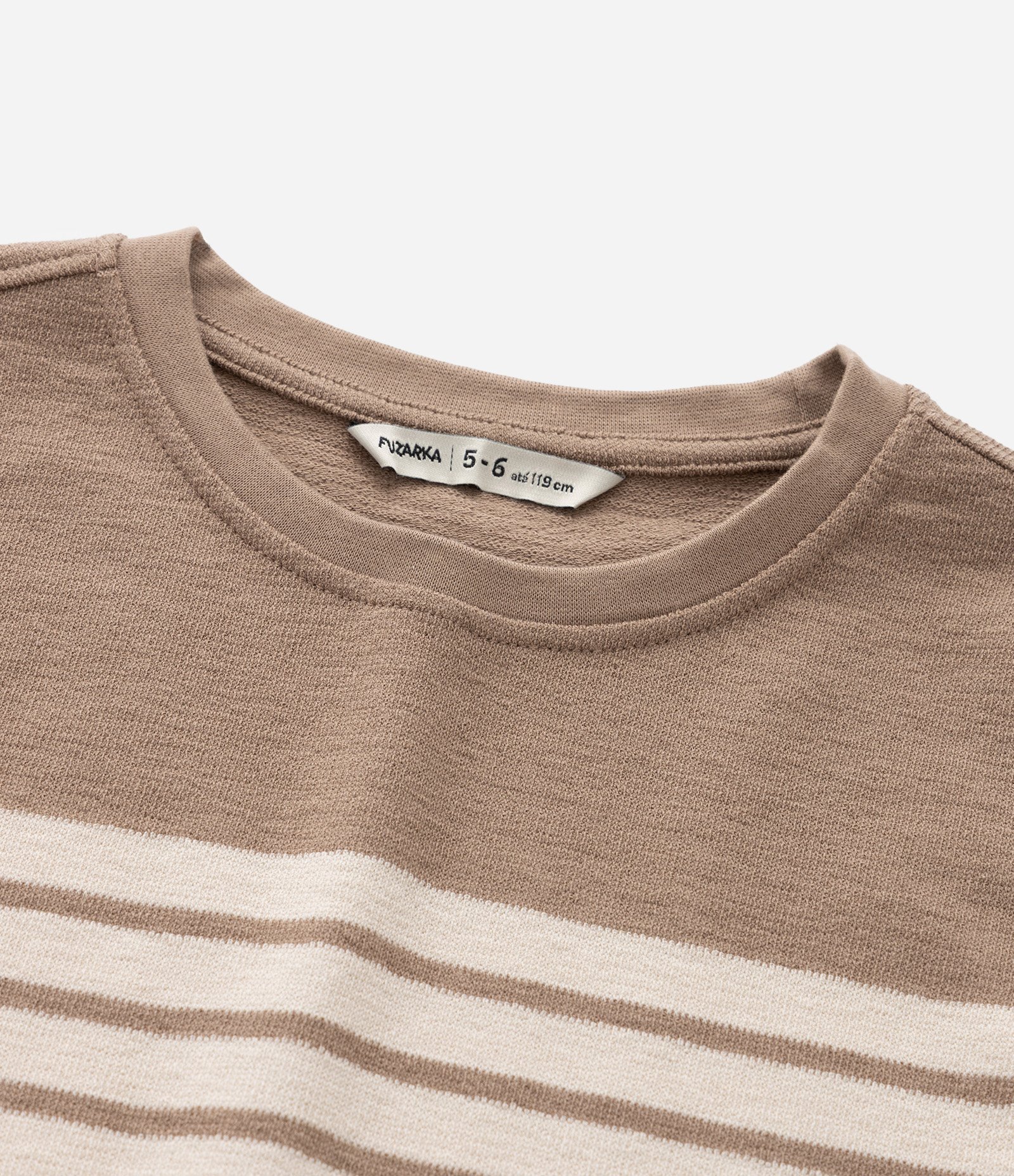 Camiseta Infantil Listradas com Bloco de Cores - Tam 5 a 14 anos Marrom 4