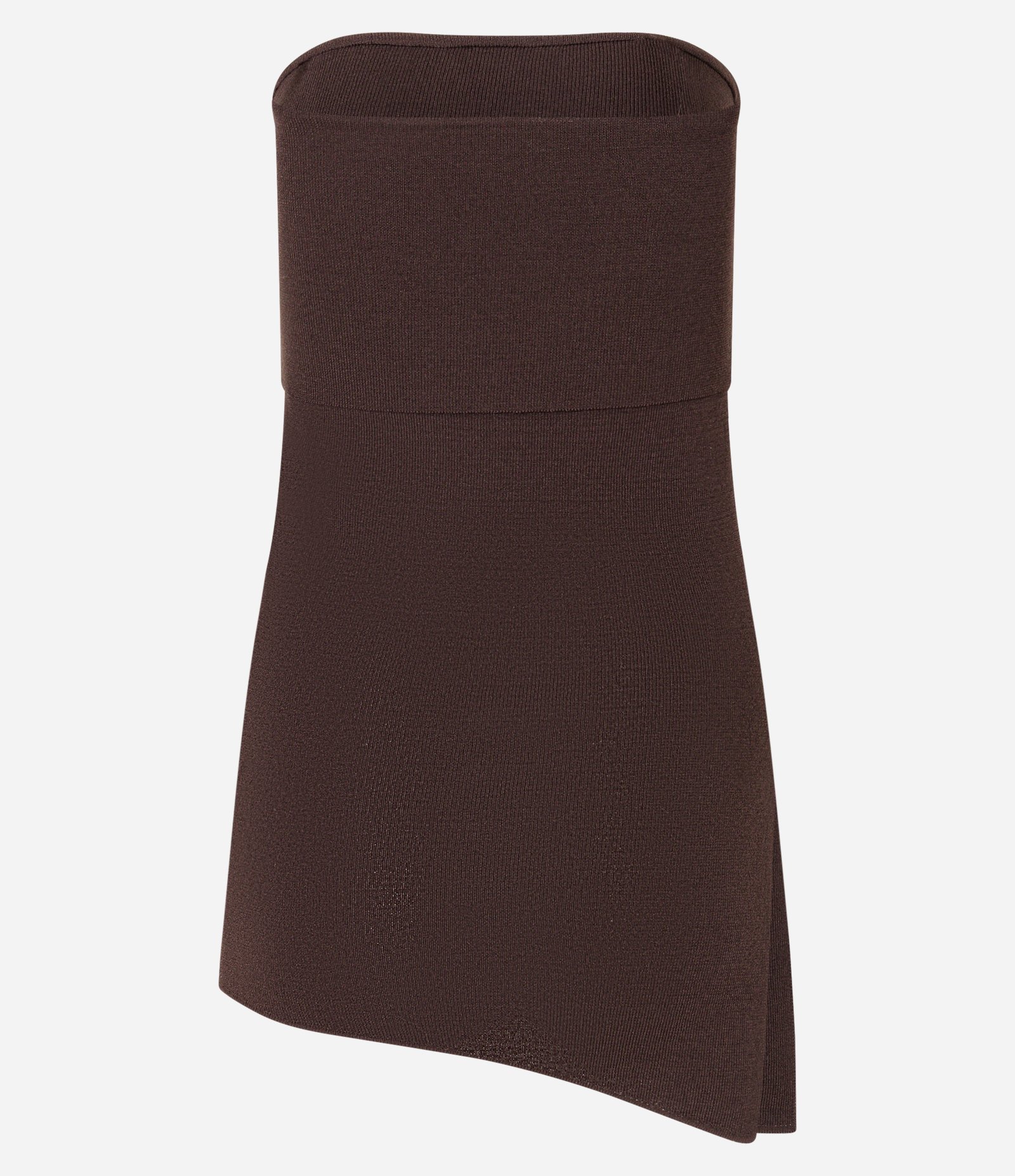 Blusa Boho Tomara Que Caia em Tricô com Decote Dobrado Marrom 8