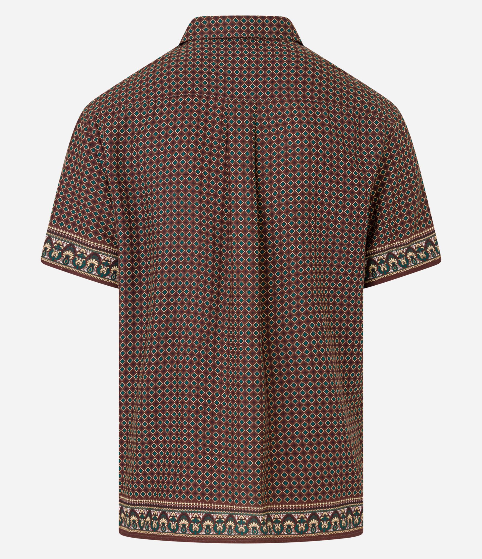 Camisa Comfort em Viscolinho com Estampa Geométrica Marrom 8