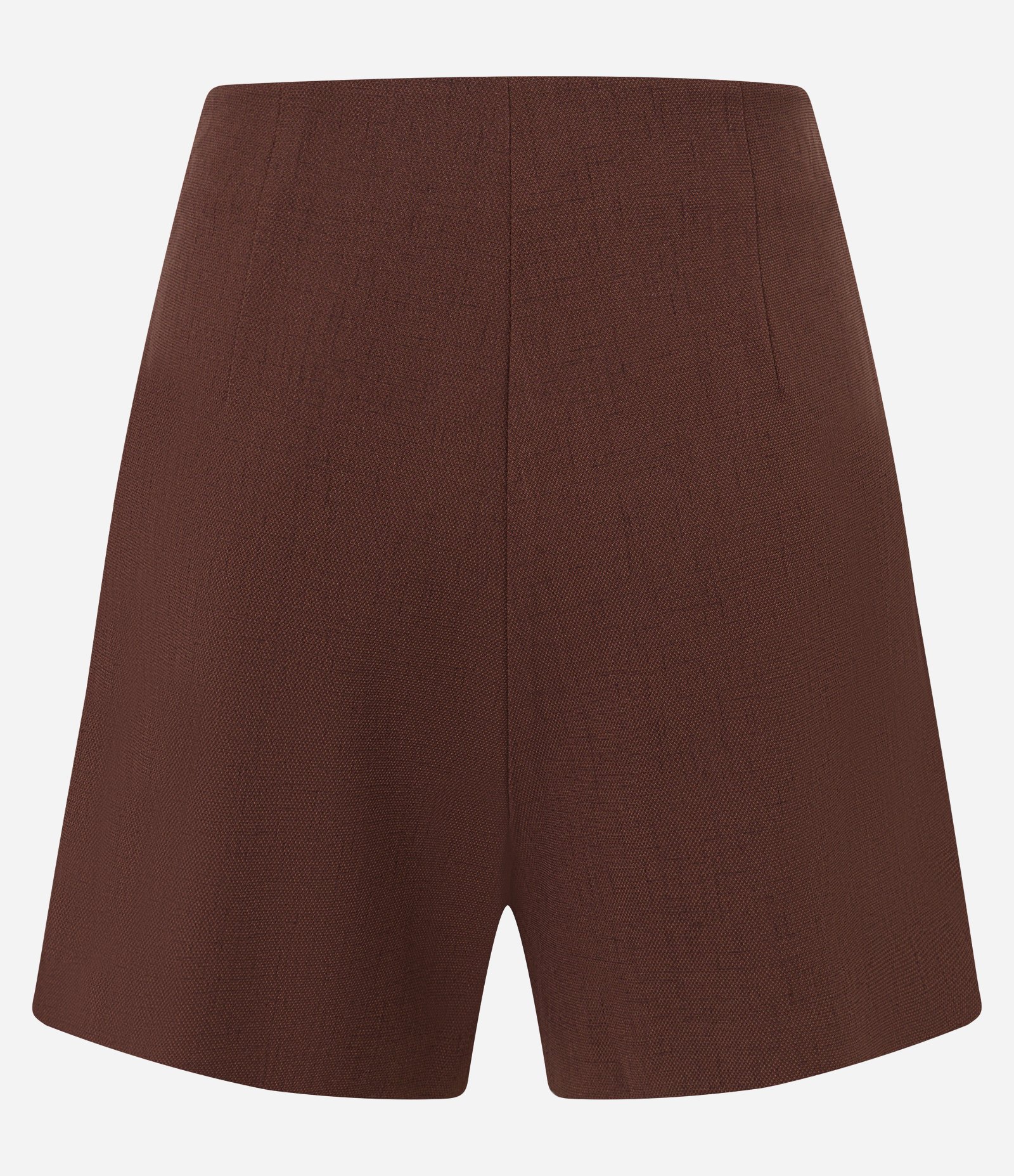 Short Saia Alfaiatado com Textura Maquinetada e Detalhe Camadas Marrom 6