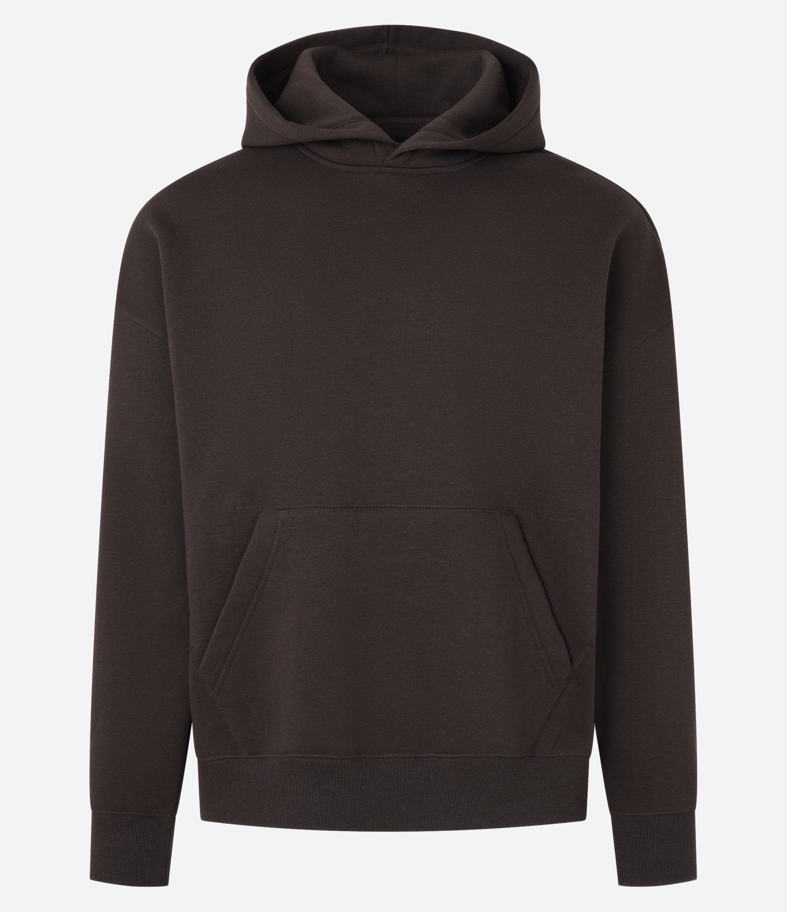 Casaco Boxy em Moletom com Felpa Liso Marrom 6