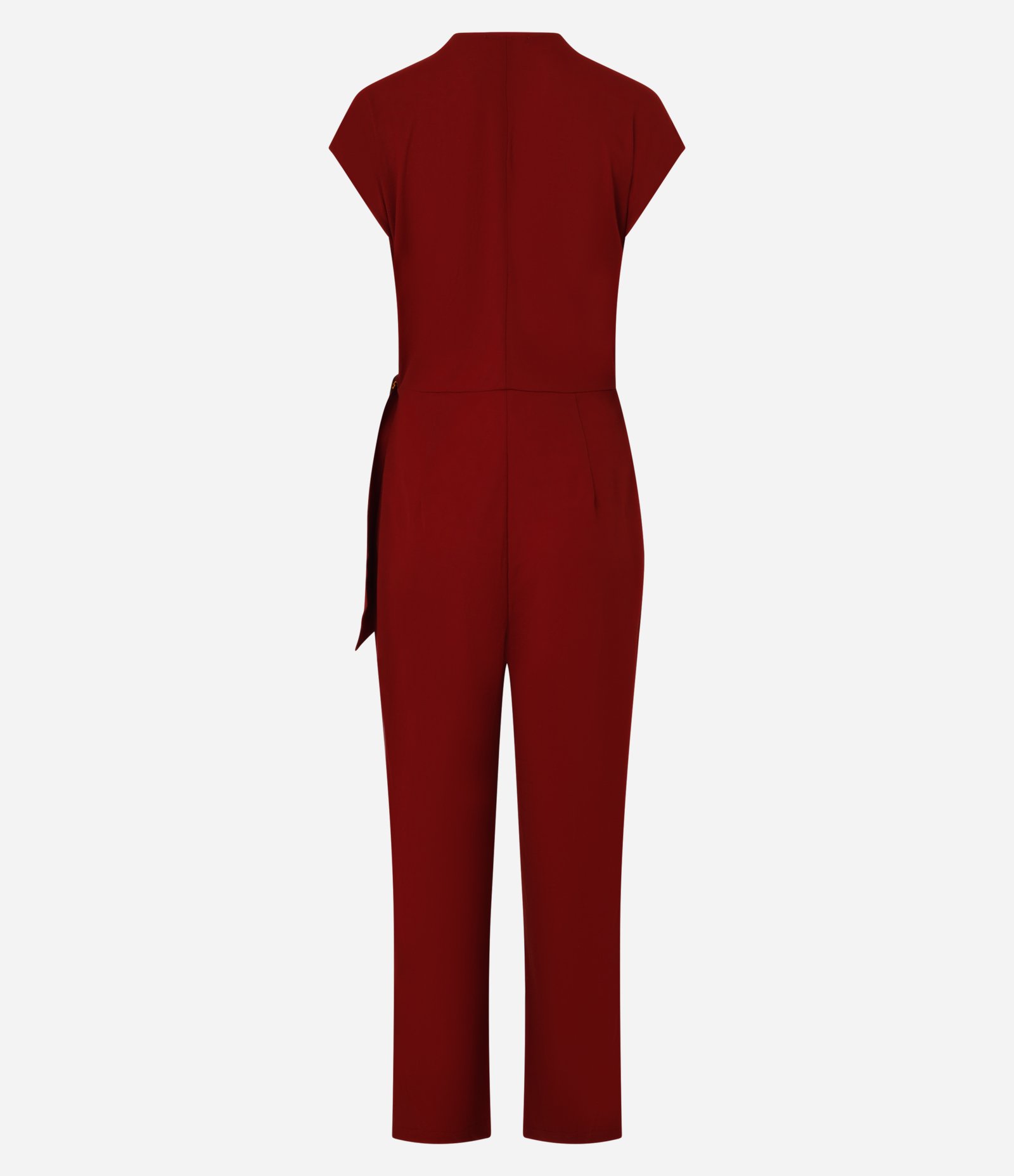 Macacão Longo em Piquet com Cinto e Fivela Tartaruga Vermelho 6