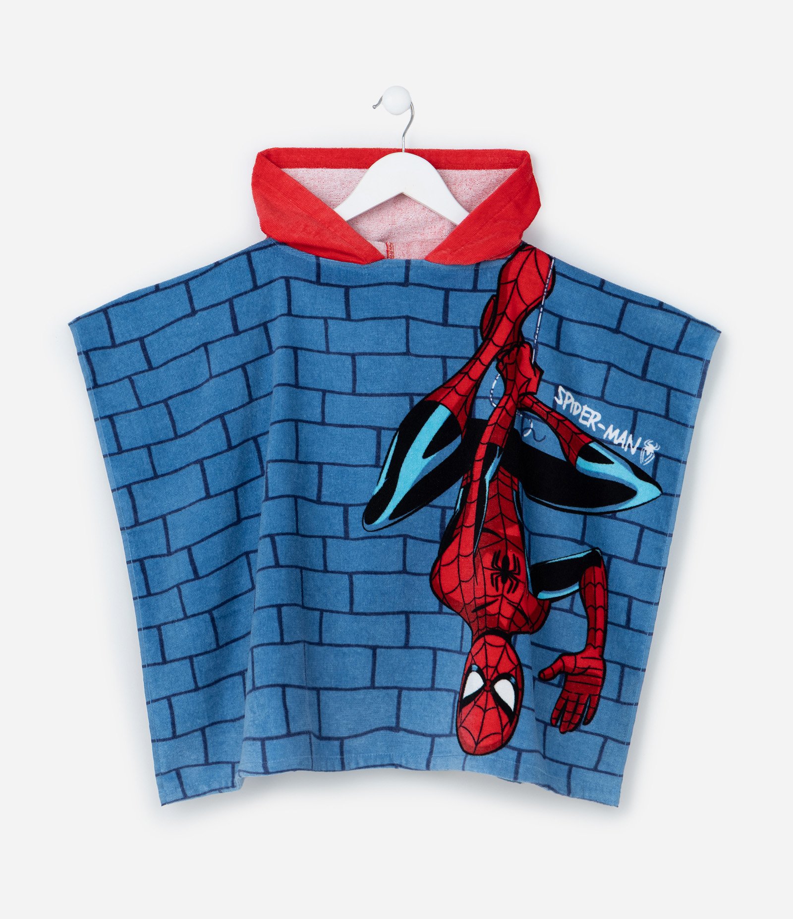 Poncho Infantil Atoalhado com Estampa Homem Aranha - Tam Único Azul 1