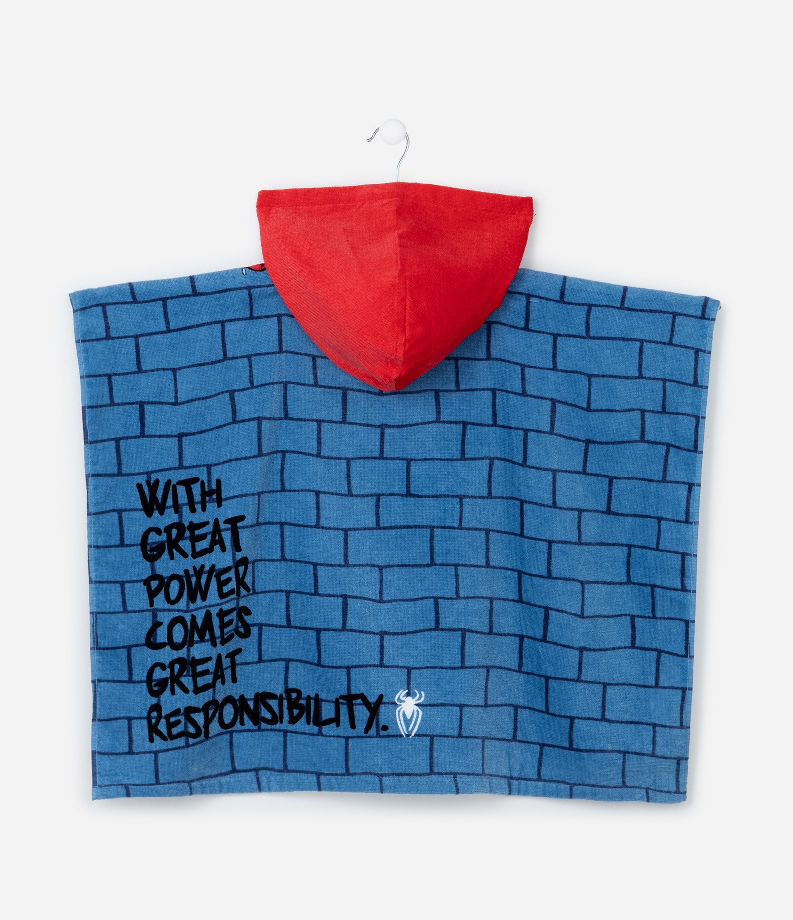 Poncho Infantil Atoalhado com Estampa Homem Aranha - Tam Único Azul 6