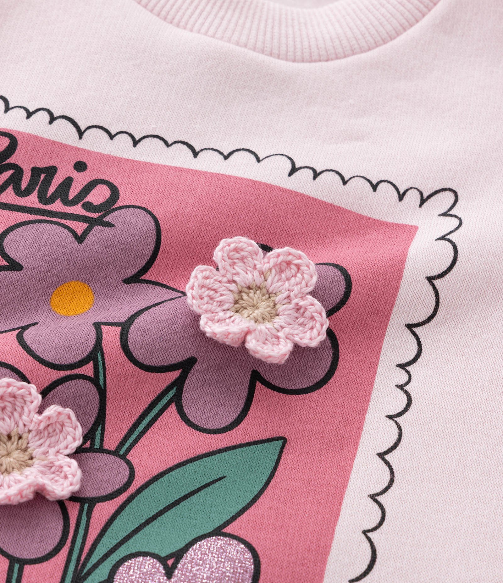 Conjunto Infantil Quentinho com Bordado Florzinhas - Tam 1 a 6 Anos Rosa 7