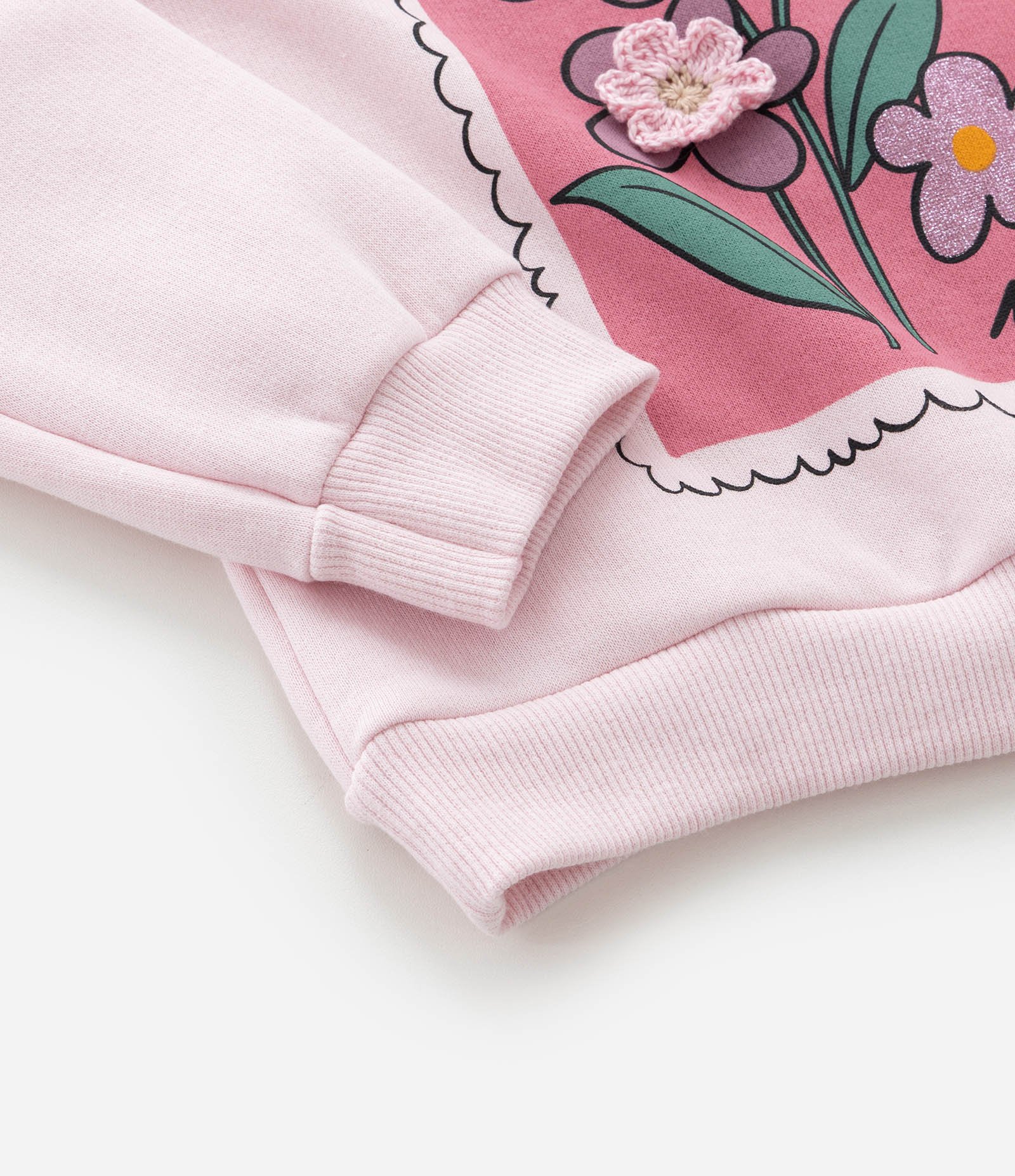 Conjunto Infantil Quentinho com Bordado Florzinhas - Tam 1 a 6 Anos Rosa 8