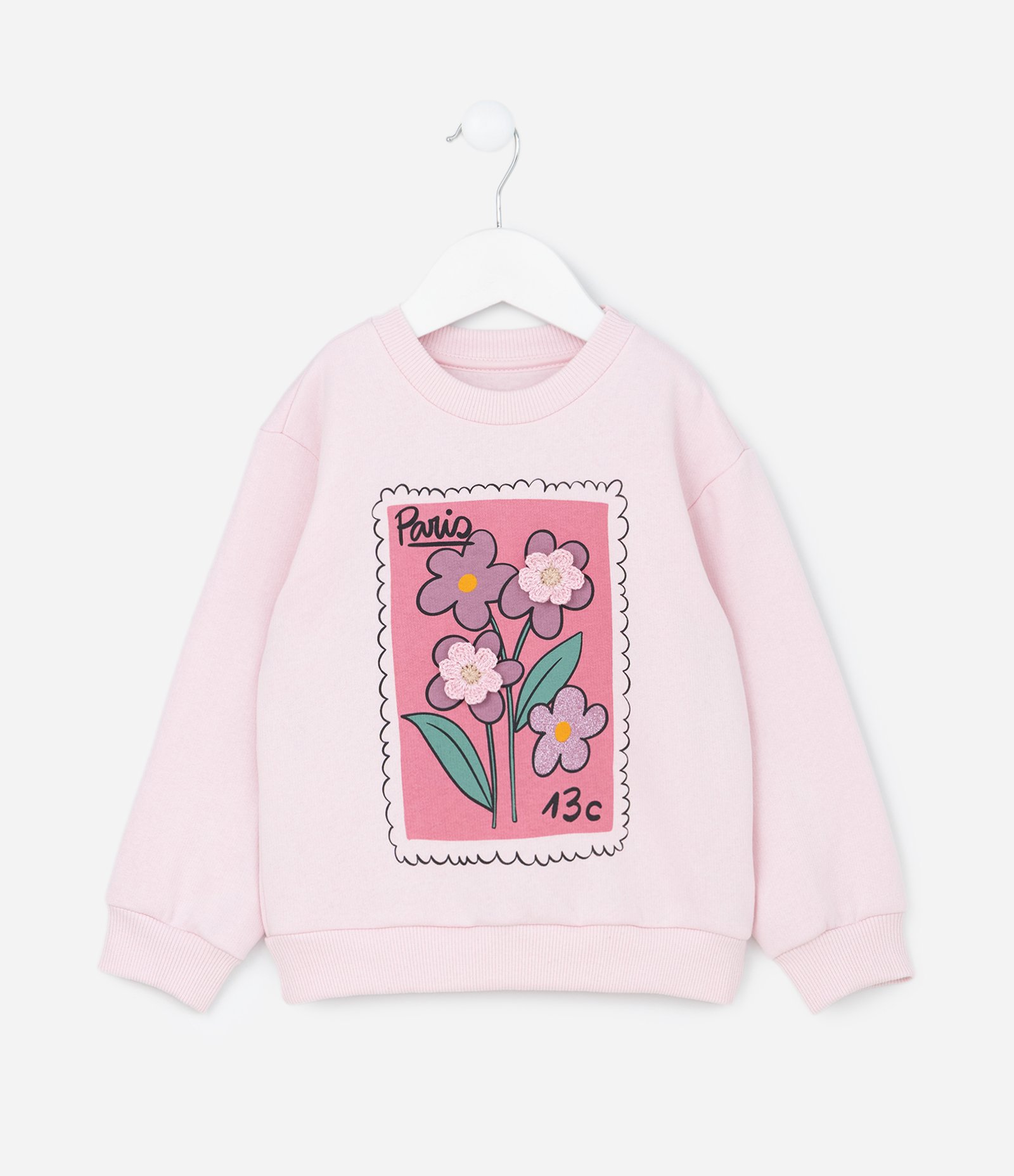 Conjunto Infantil Quentinho com Bordado Florzinhas - Tam 1 a 6 Anos Rosa 2