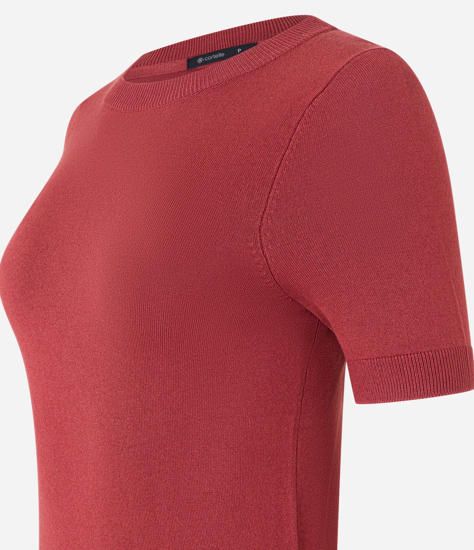 Blusa Básica em Tricô com Barra Canelada Telha 6