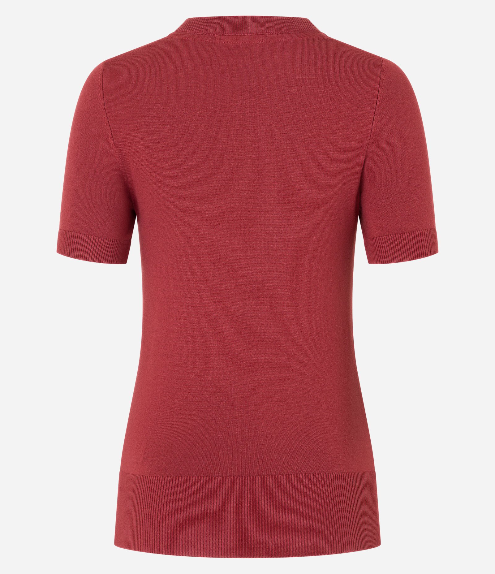 Blusa Básica em Tricô com Barra Canelada Telha 7