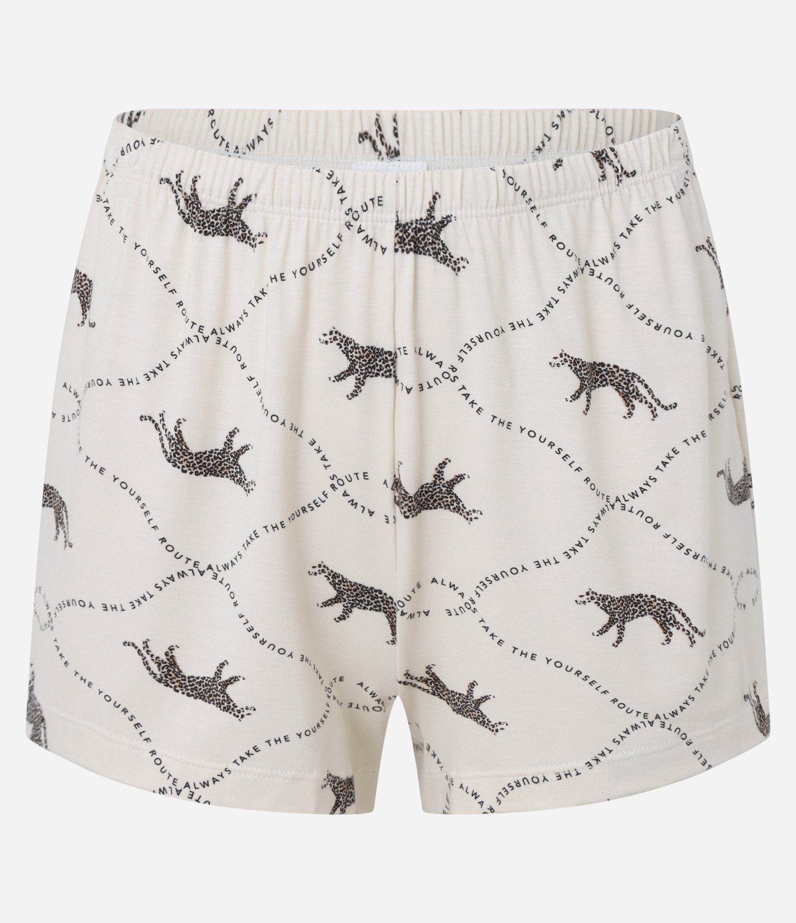 Pijama Short Doll em Viscose com Rendinha e Estampa de Onças Creme 7