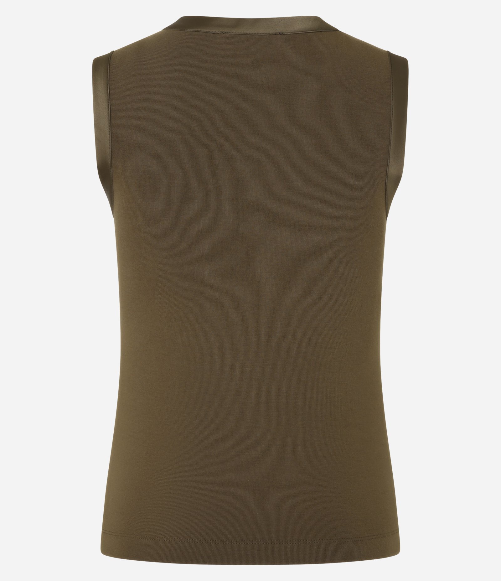 Blusa em Viscose com Cava Acetinada Castanho Escuro 7