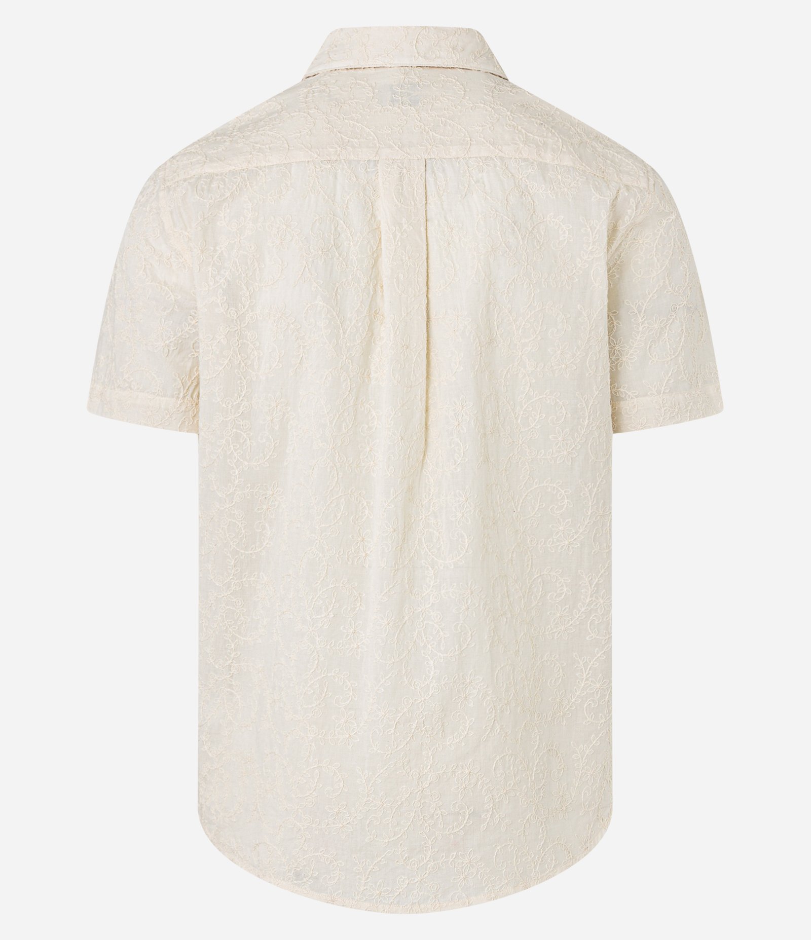 Camisa Regular em Algodão com Estampa Bordada de Flores Off White 10