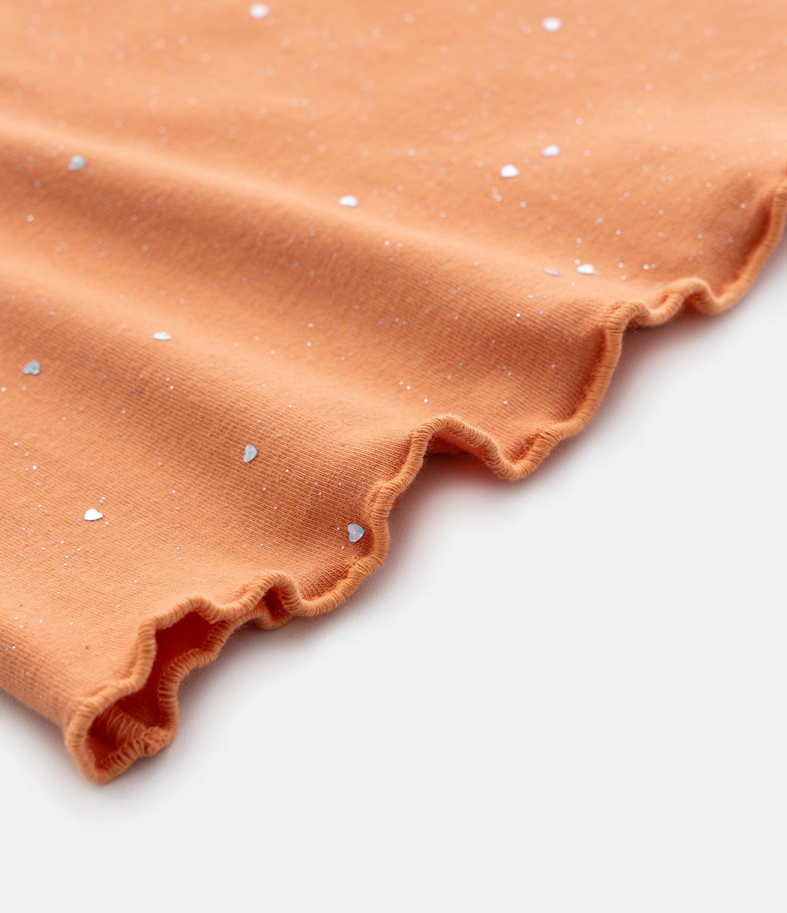 Blusa Infantil em Cotton com Brilhinhos - Tam 1 a 5 Anos Laranja 4