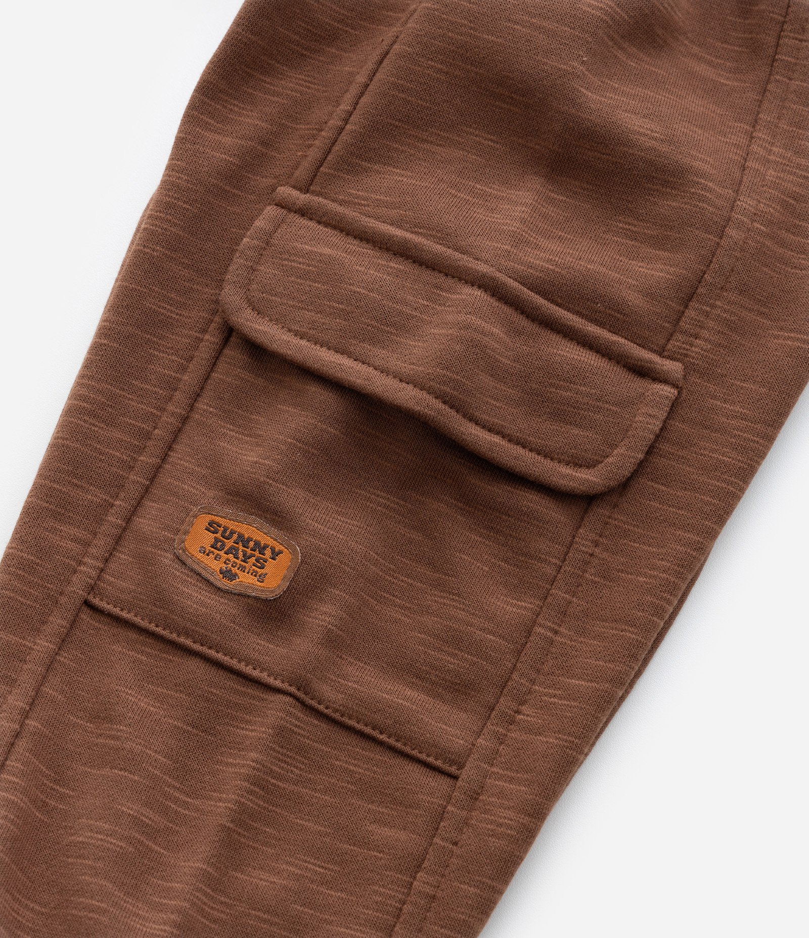 Calça Infantil em Moletom com Bolsos Cargo - Tam 1 a 6 Anos Marrom 5