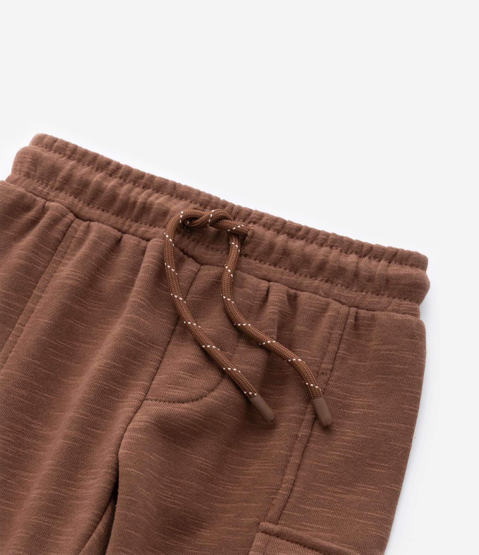 Calça Infantil em Moletom com Bolsos Cargo - Tam 1 a 6 Anos Marrom 8