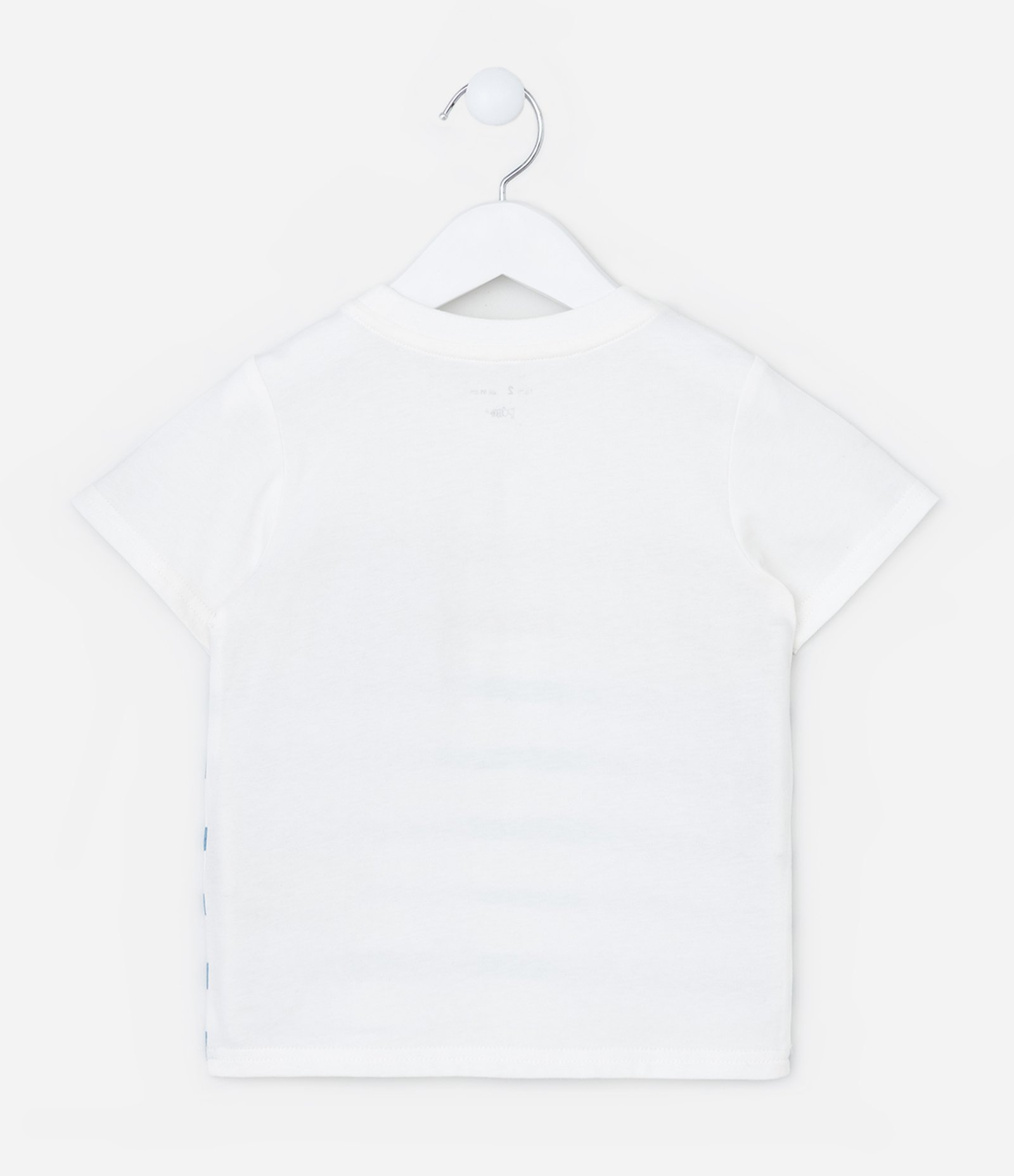 Conjunto Infantil com Bolsinho e Estampa Listrada - Tam 1 a 6 Anos Branco/Azul 4