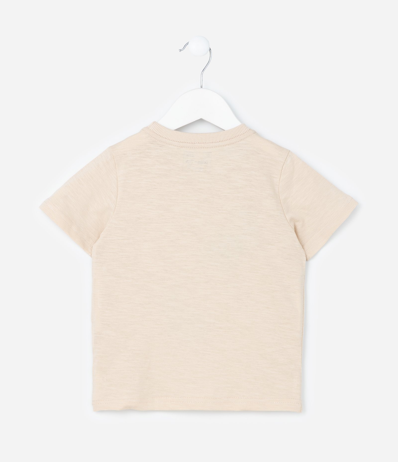 Camiseta Infantil com Estampa Interativa Dinos - Tam 1 a 6 Anos Bege 3