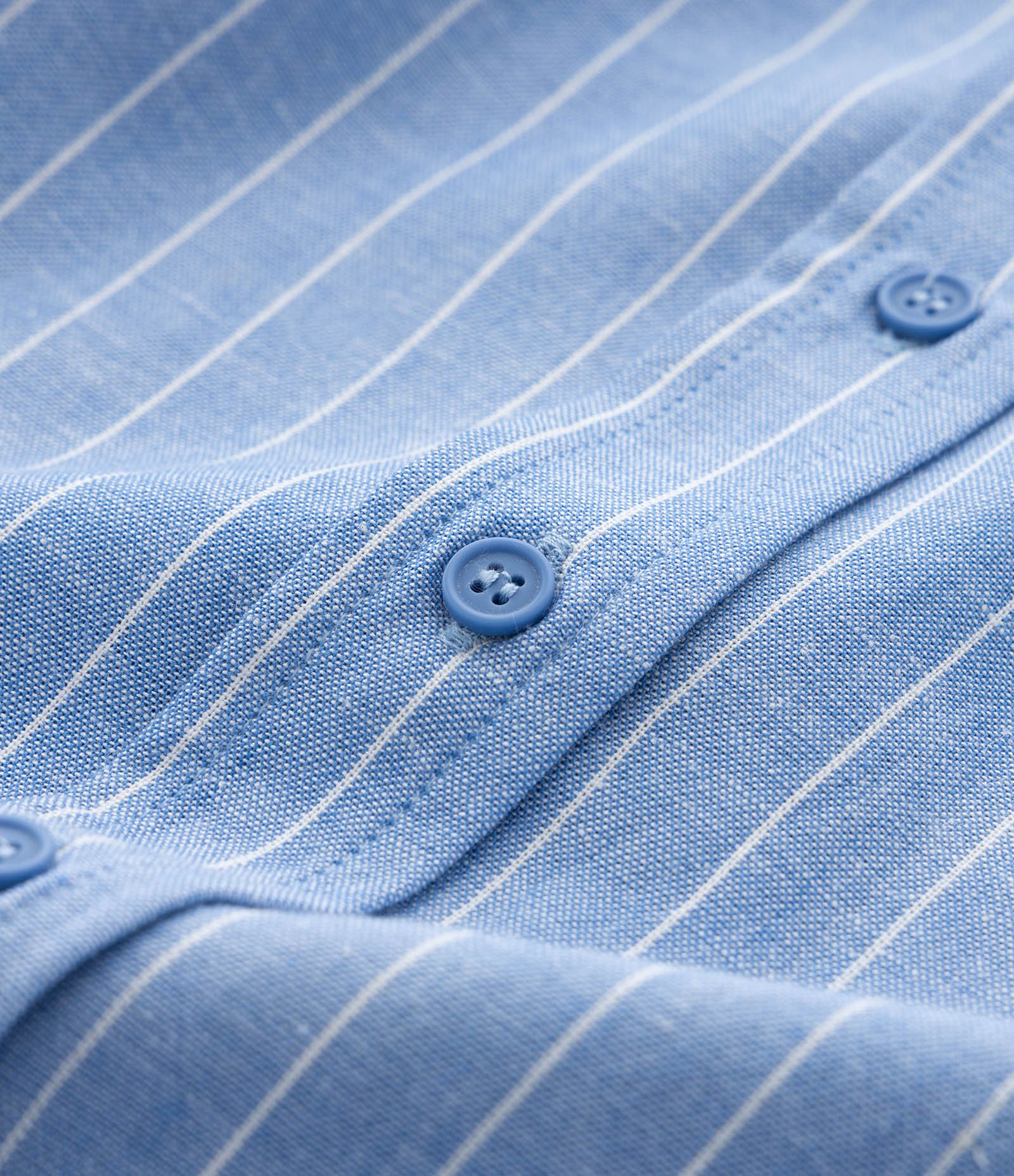 Camisa Listrada em Viscolinho com Fio Tinto Azul 9