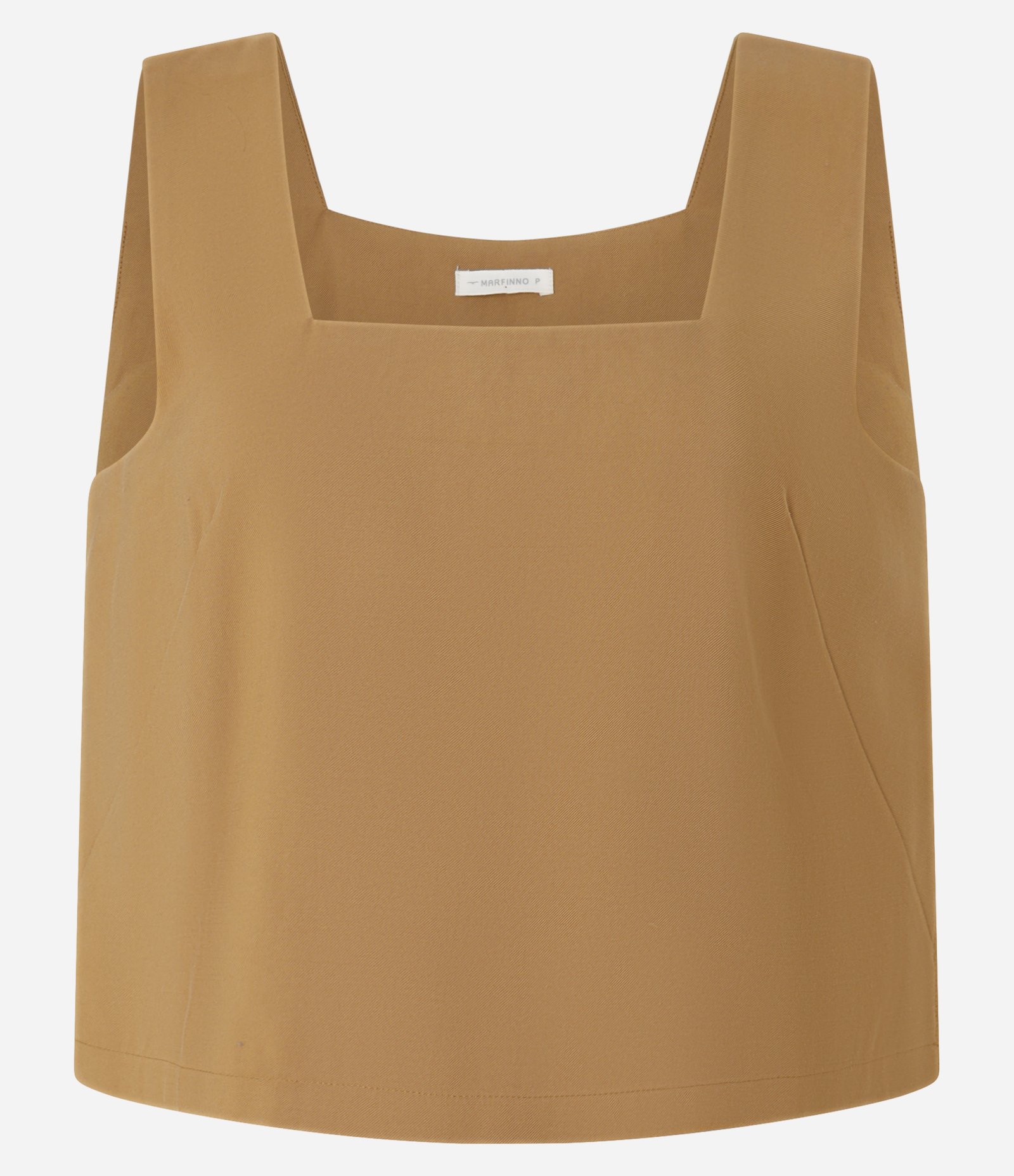 Blusa em Viscose com Decote Quadrado Caramelo 5