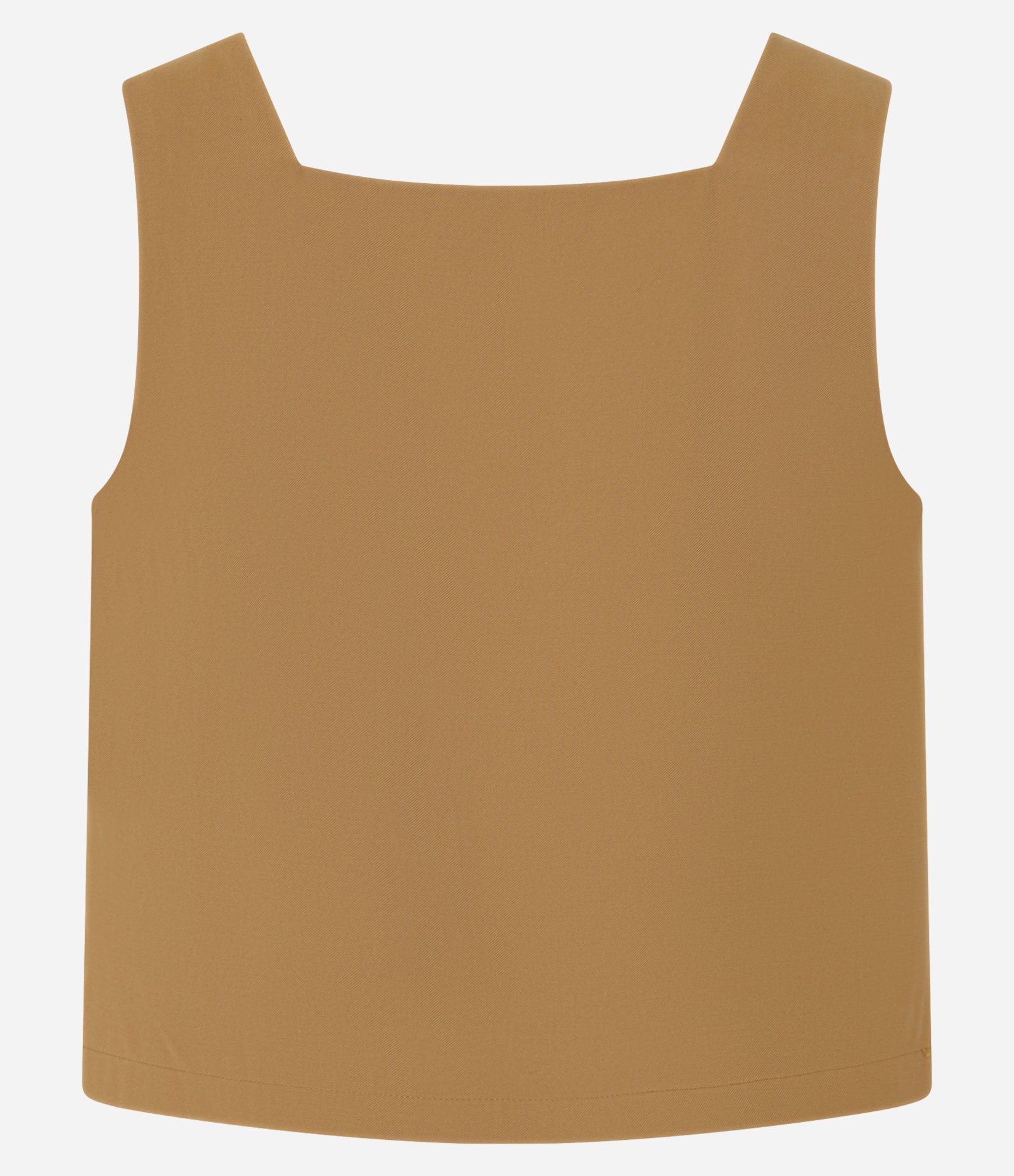 Blusa em Viscose com Decote Quadrado Caramelo 6