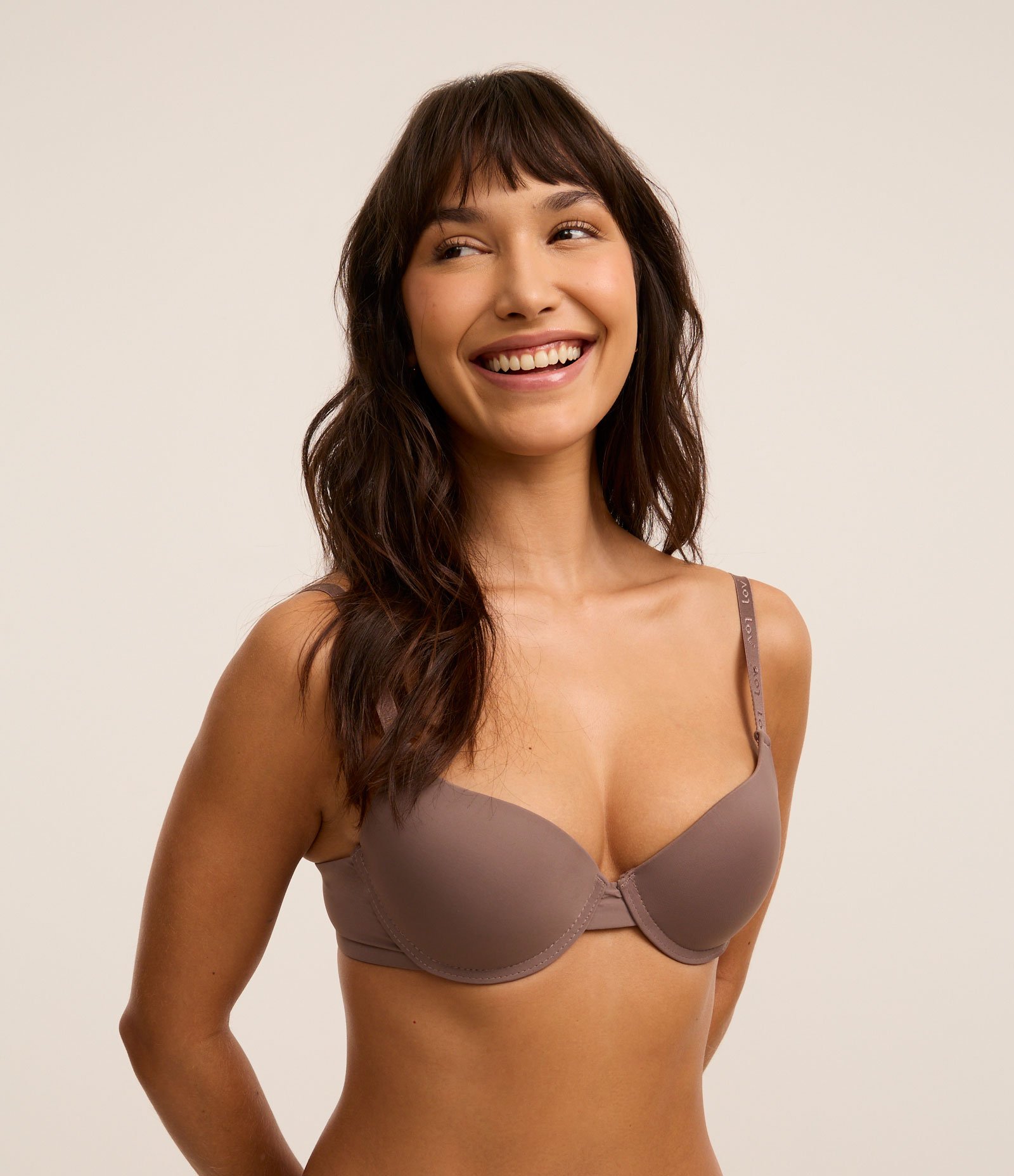 Sutiã Push Up em Microfibra Básico Cinza 1