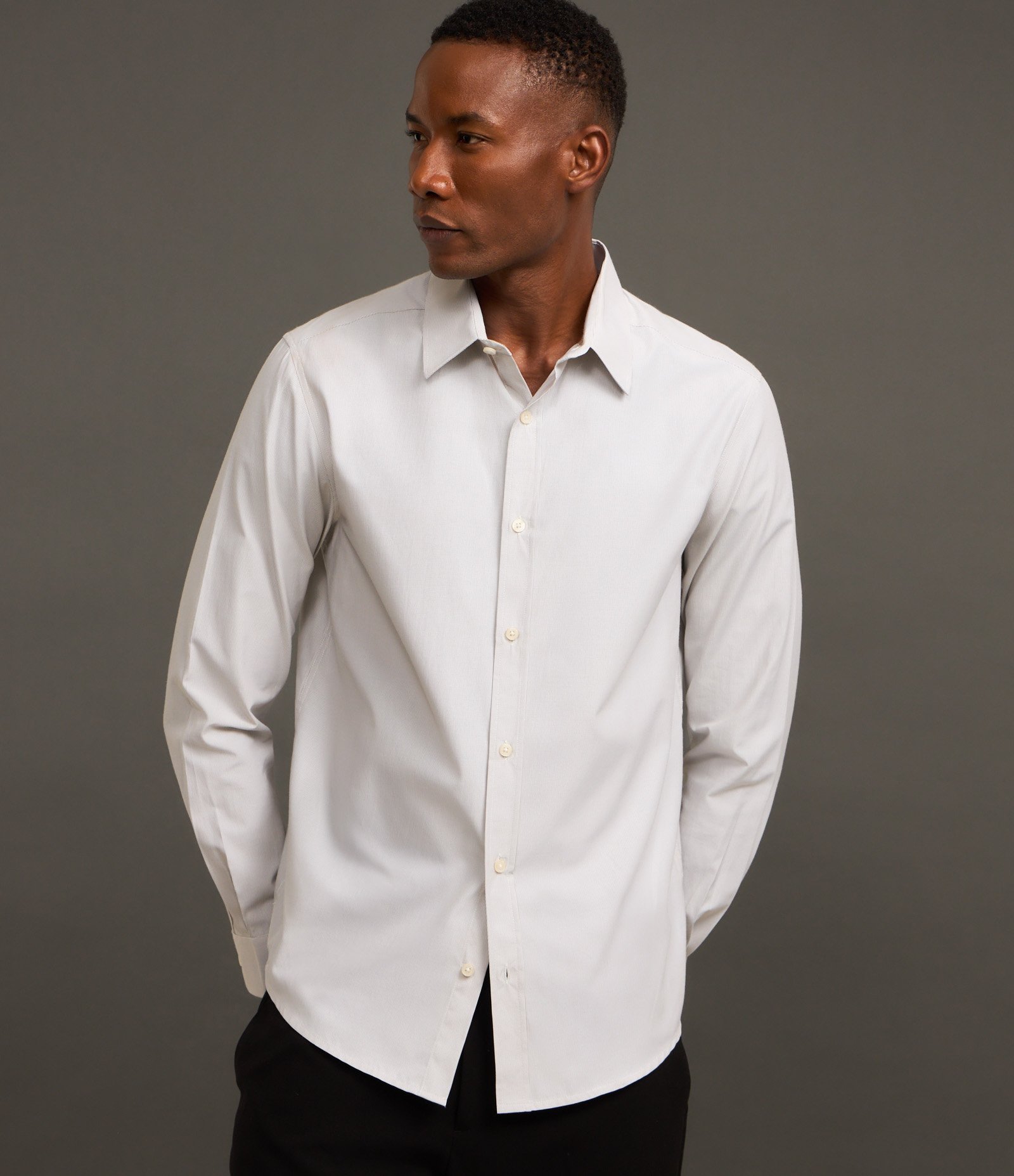 Camisa em Tricoline com Padronagem Xadrez Grid Off White 4