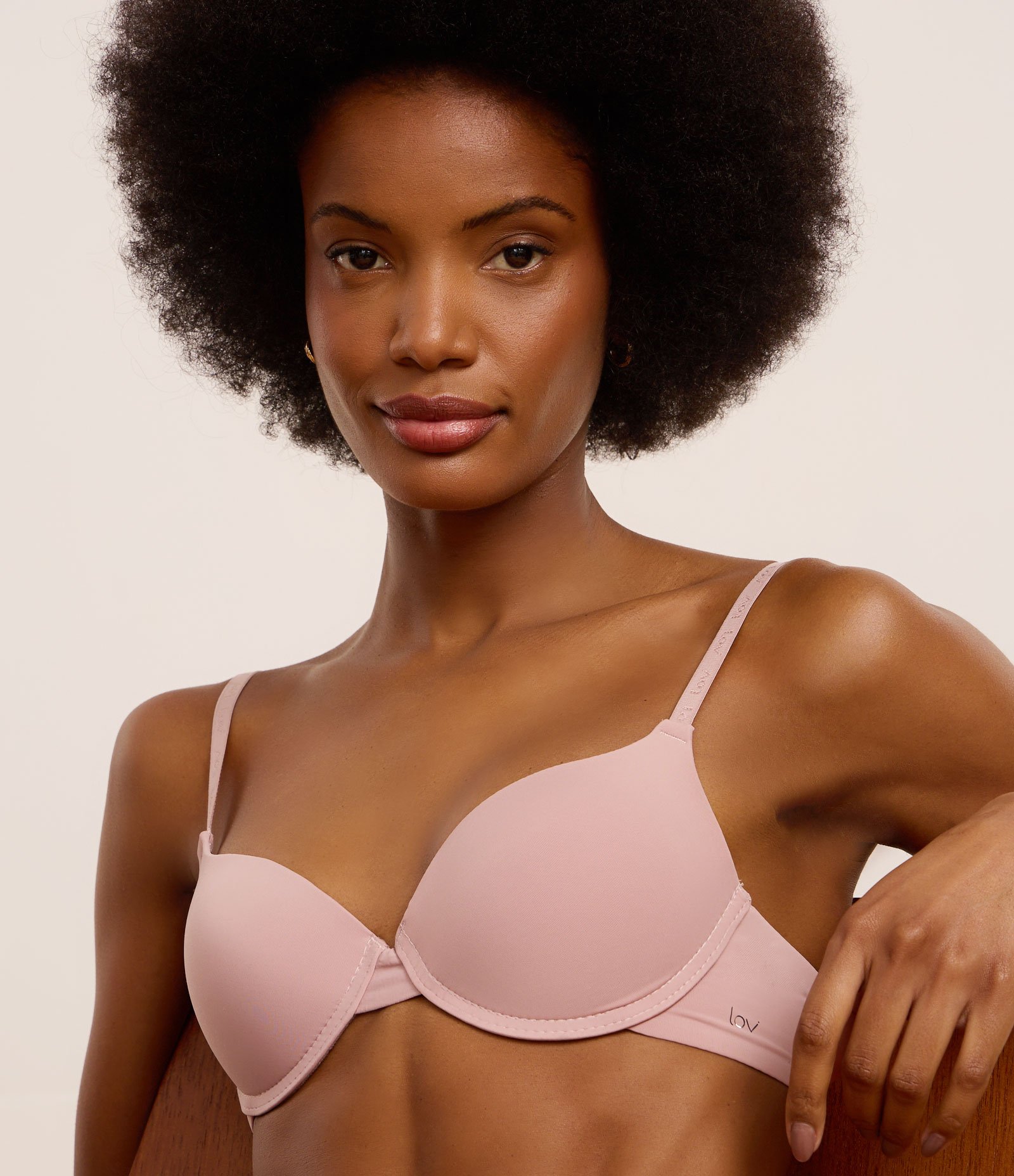 Sutiã Push Up em Microfibra Básico Rosa Neutro 3