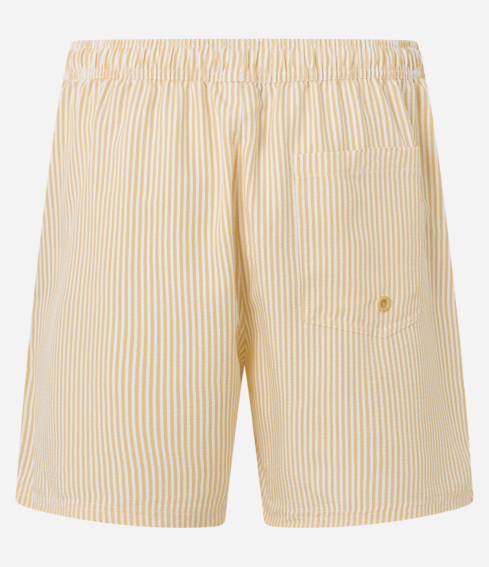 Bermuda de Praia Listrada em Microfibra com Textura Anarruga Amarelo 6