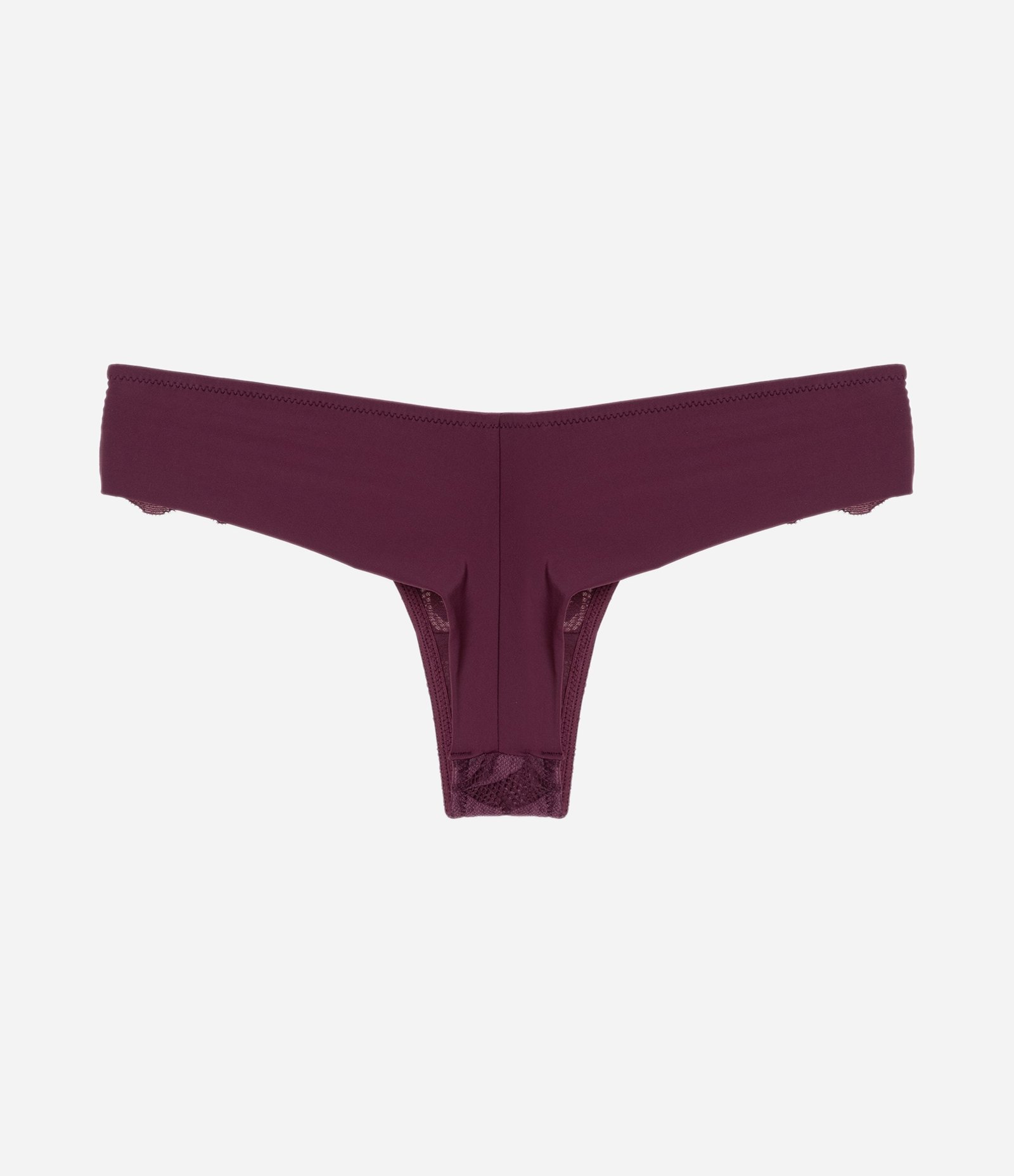 Calcinha Biquíni Fio Duplo em Renda Floral Rústica Vinho 6
