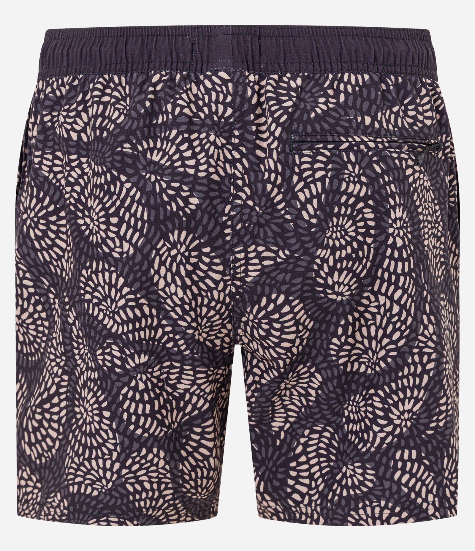 Bermuda de Banho em Microfibra com Estampa Floral Abstrata Preto 2