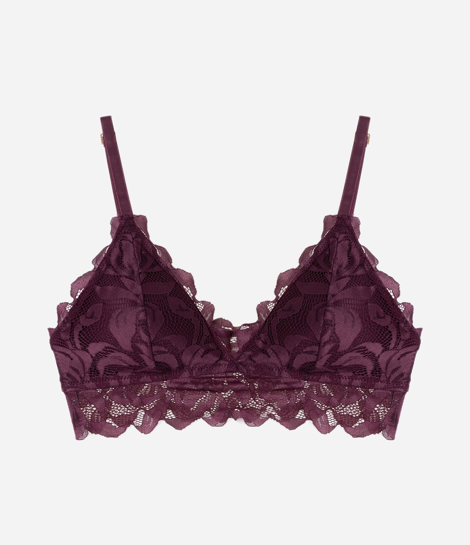 Sutiã Top em Renda Floral Vinho 5