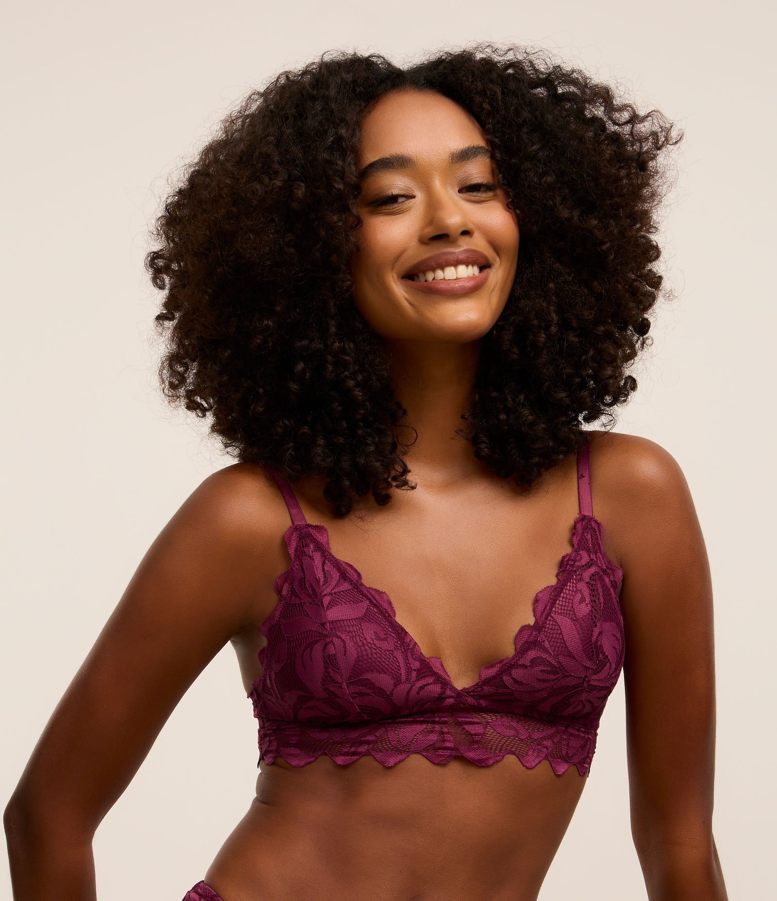 Sutiã Top em Renda Floral Vinho 1