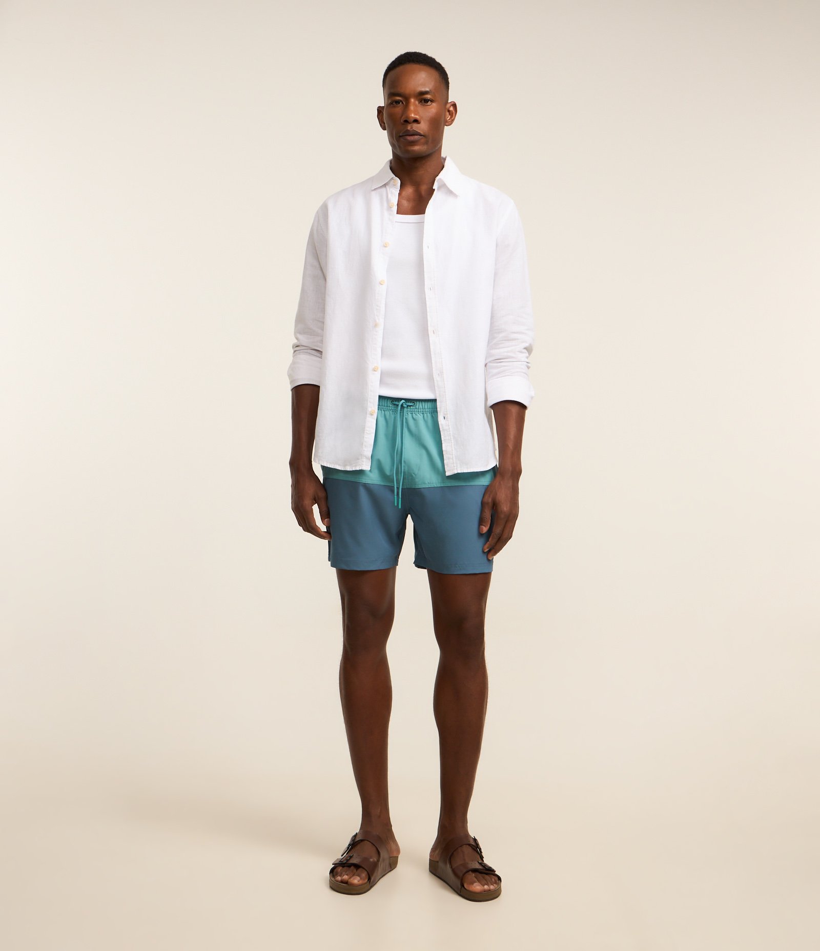 Bermuda em Ripstop com Bolso com Zíper e Estampa Bicolor Azul 1