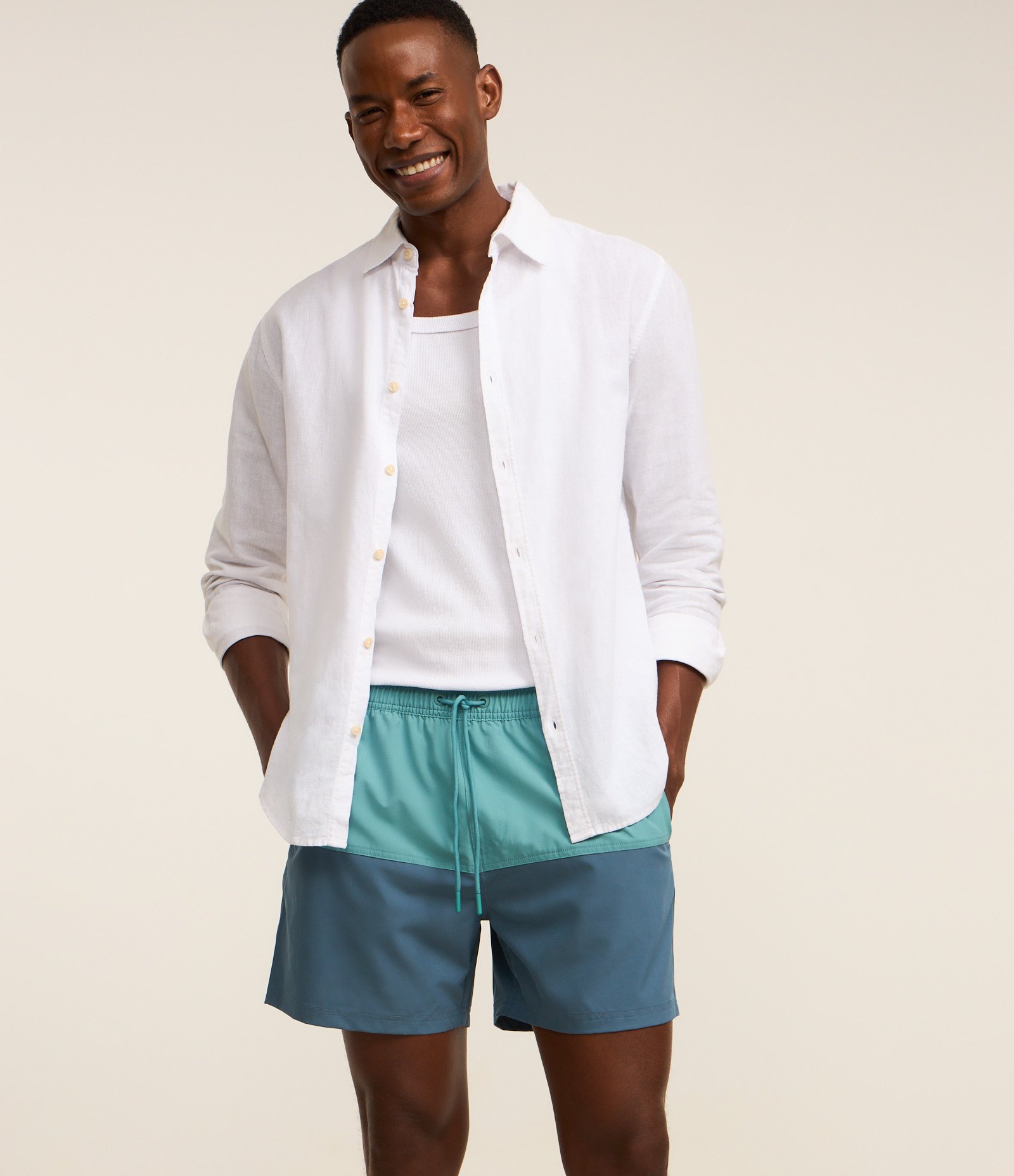 Bermuda em Ripstop com Bolso com Zíper e Estampa Bicolor Azul 4