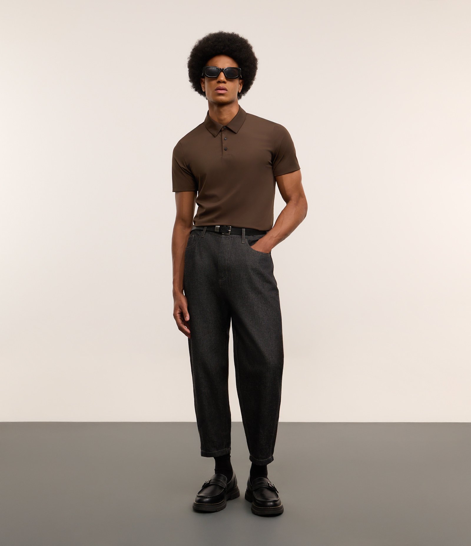 Camisa Polo Performance com Toque Gelado Marrom 2