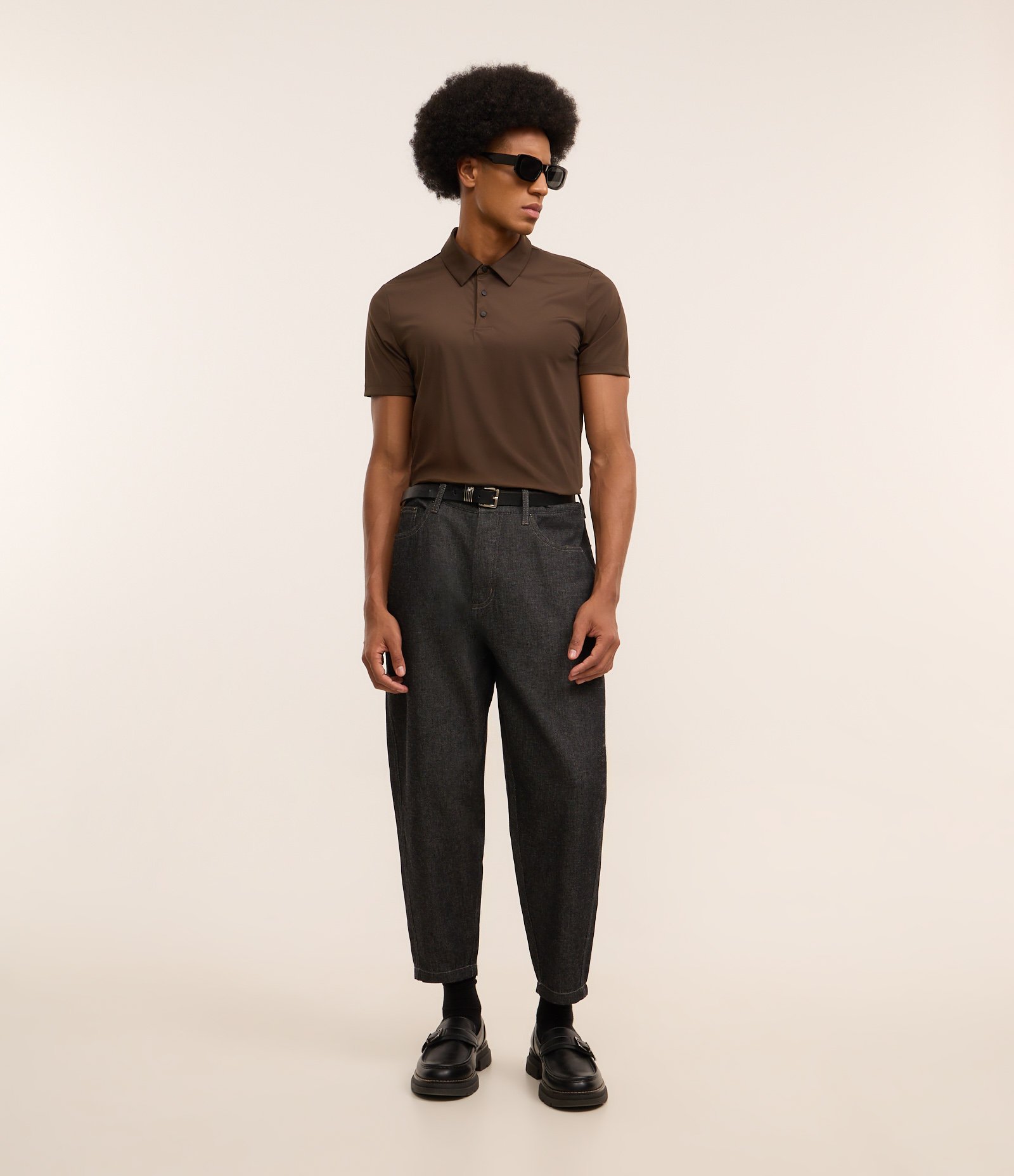 Camisa Polo Performance com Toque Gelado Marrom 3