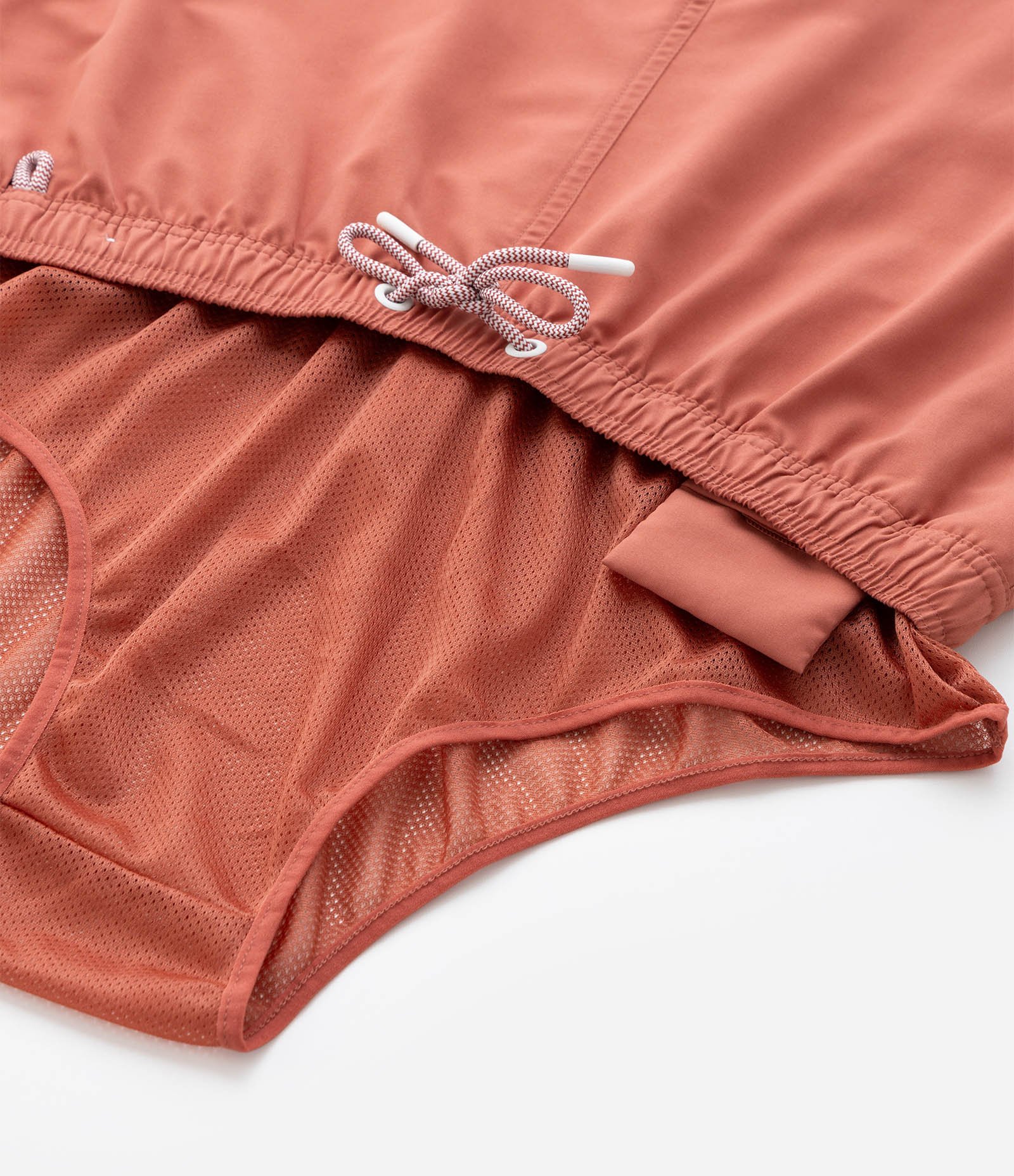 Bermuda de Banho em Peach Touch com Cós Elástico Marrom 10