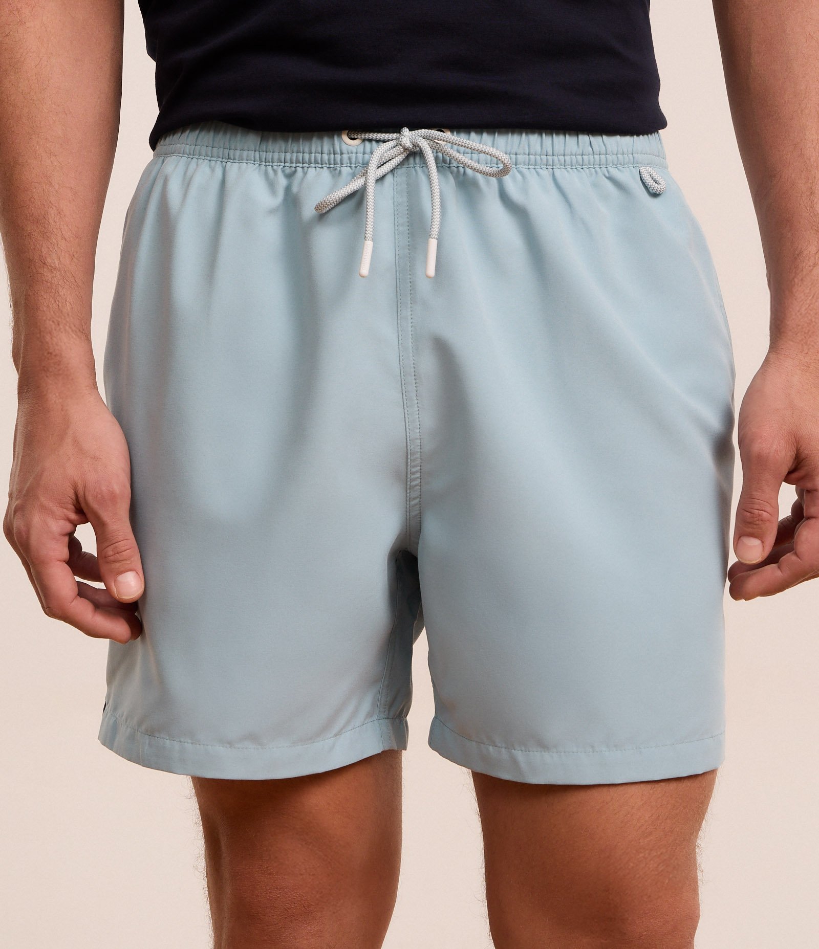 Bermuda de Banho em Peach Touch com Cós Elástico Azul 2