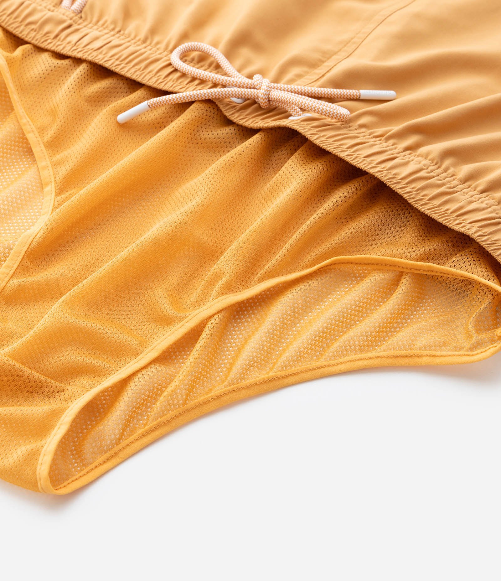 Bermuda de Banho em Peach Touch com Cós Elástico Amarelo 12